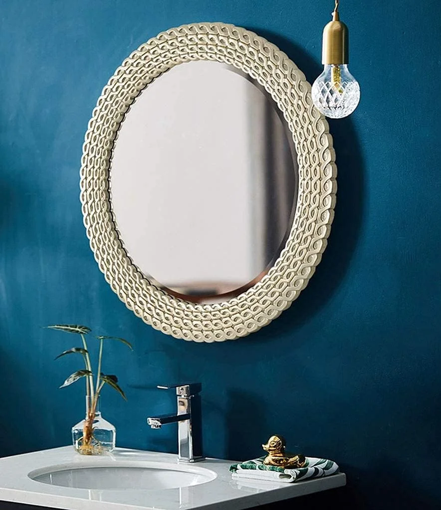 آینه تزئینی JDOSHIS مناسب برای دکوراسیون دیوار، آینه دیواری گرد مناسب برای اتاق خواب، حمام، ورودی اتاق نشیمن (A) آینه تزئینی JDOSHIS مناسب برای دکوراسیون دیوار، آینه دیواری گرد مناسب برای اتاق خواب، حمام، ورودی اتاق نشیمن (A)