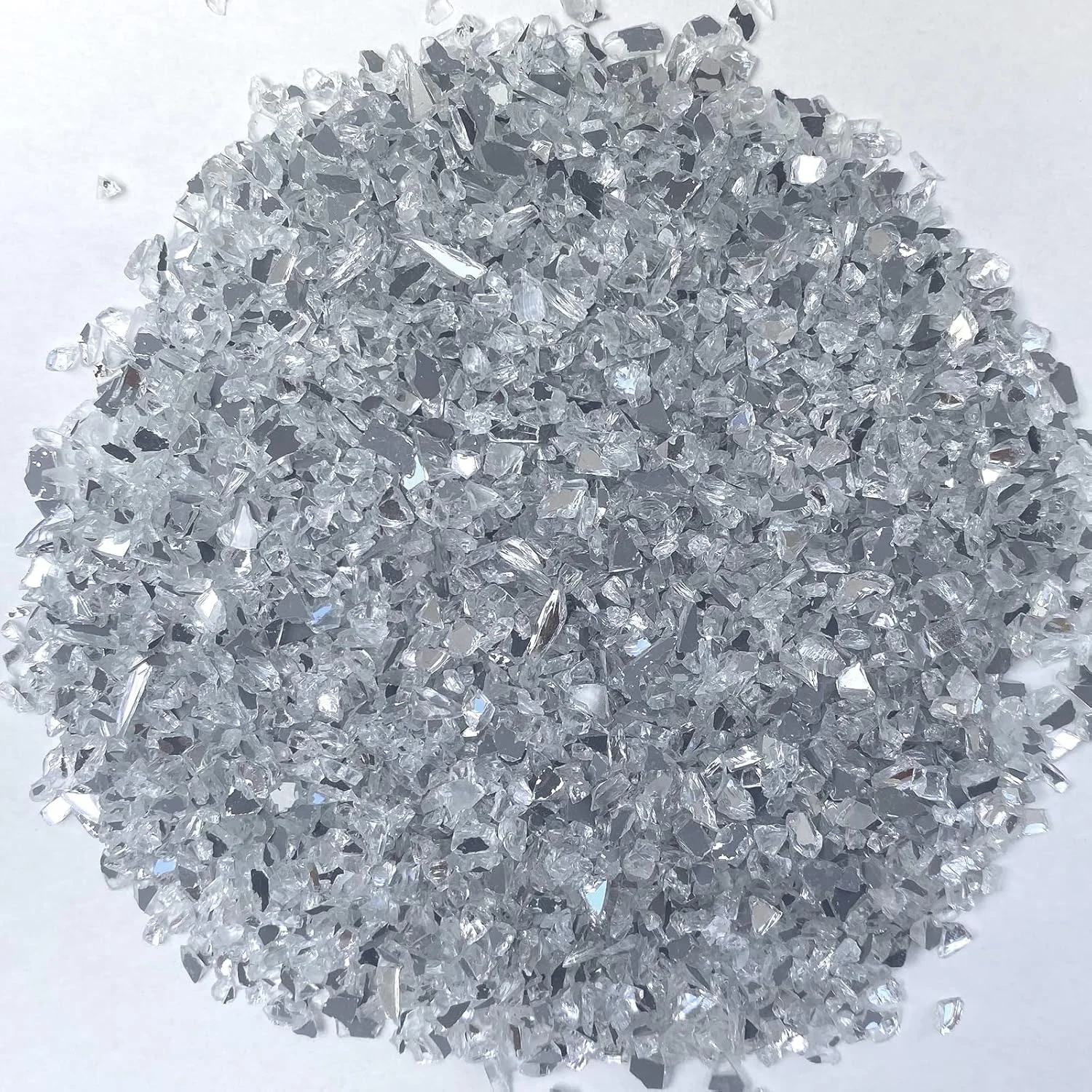 شیشه آینه خرد شده 1.36 کیلوگرمی Jeejunye برای صنایع دستی، هنر چسب رزین، قطعات آینه سفید تزئینی DIY 6-8 میلی متر شیشه آینه خرد شده 1.36 کیلوگرمی Jeejunye برای صنایع دستی، هنر چسب رزین، قطعات آینه سفید تزئینی DIY 6-8 میلی متر