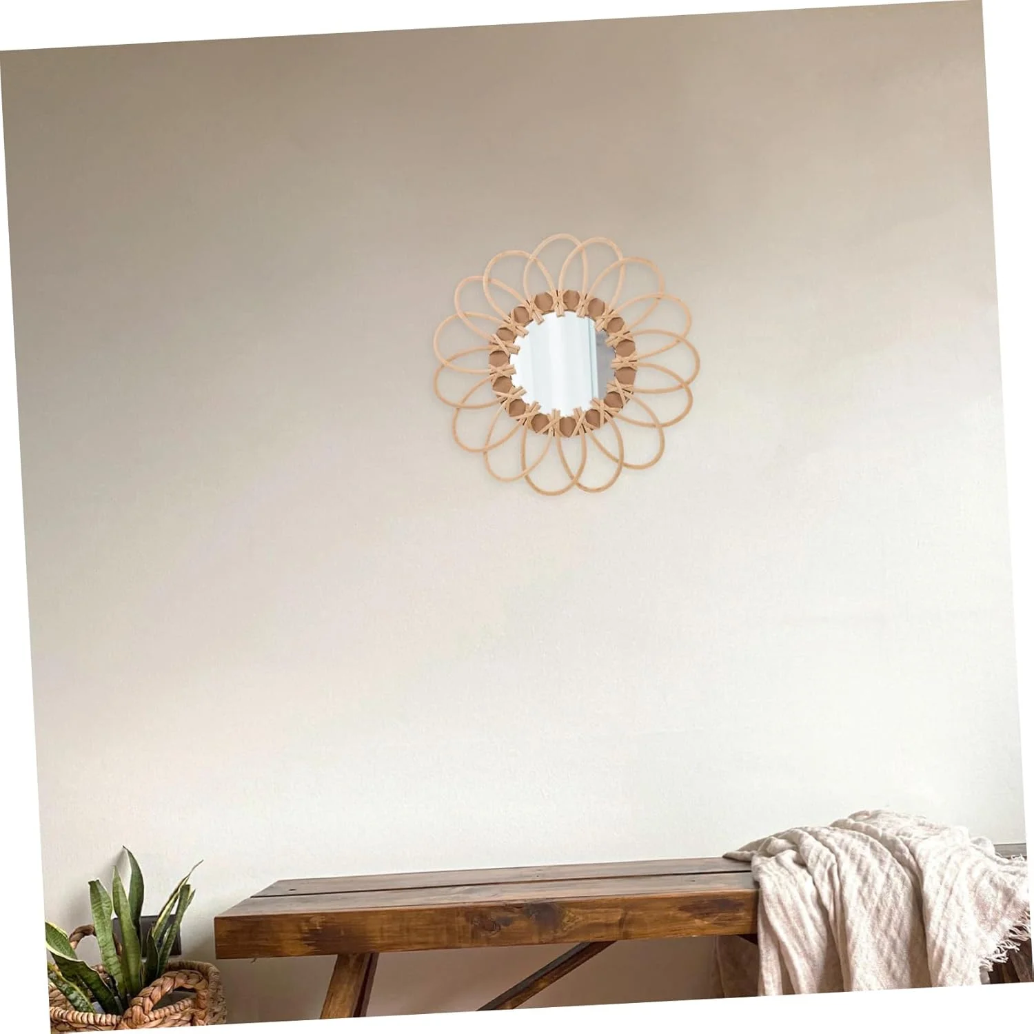 آینه دیواری بافتنی دست ساز INOOMP، آینه تزئینی به سبک نوردیک برای اتاق خواب، دکوراسیون منحصر به فرد دیواری حمام، هنر دیواری بوهمی آینه دیواری بافتنی دست ساز INOOMP، آینه تزئینی به سبک نوردیک برای اتاق خواب، دکوراسیون منحصر به فرد دیواری حمام، هنر دیواری بوهمی