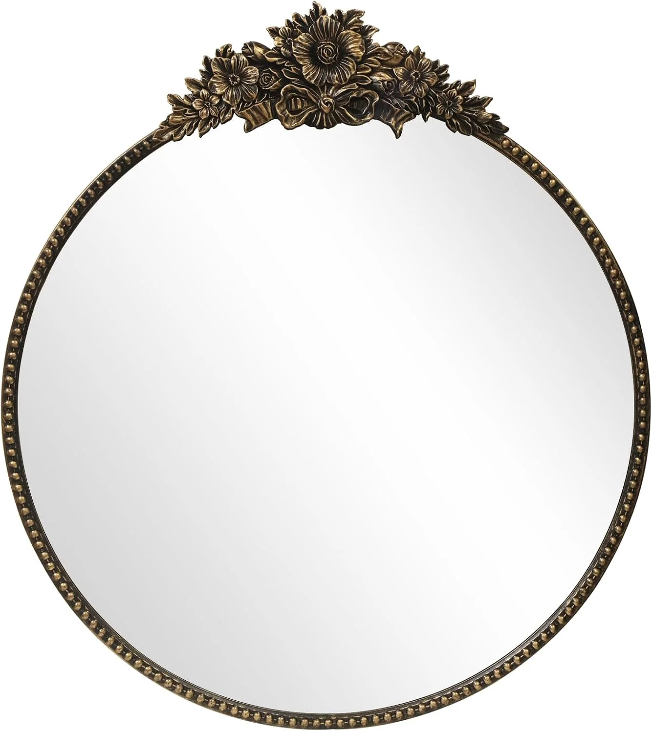 آینه گرد IPOUF، آینه آنتیک به سبک باروک، آینه دایره ای فلزی 60 سانتی متری، آینه تزئینی دیواری برای ورودی، حمام، آینه روشویی، مشکی رترو آینه گرد IPOUF، آینه آنتیک به سبک باروک، آینه دایره ای فلزی 60 سانتی متری، آینه تزئینی دیواری برای ورودی، حمام، آینه روشویی، مشکی رترو