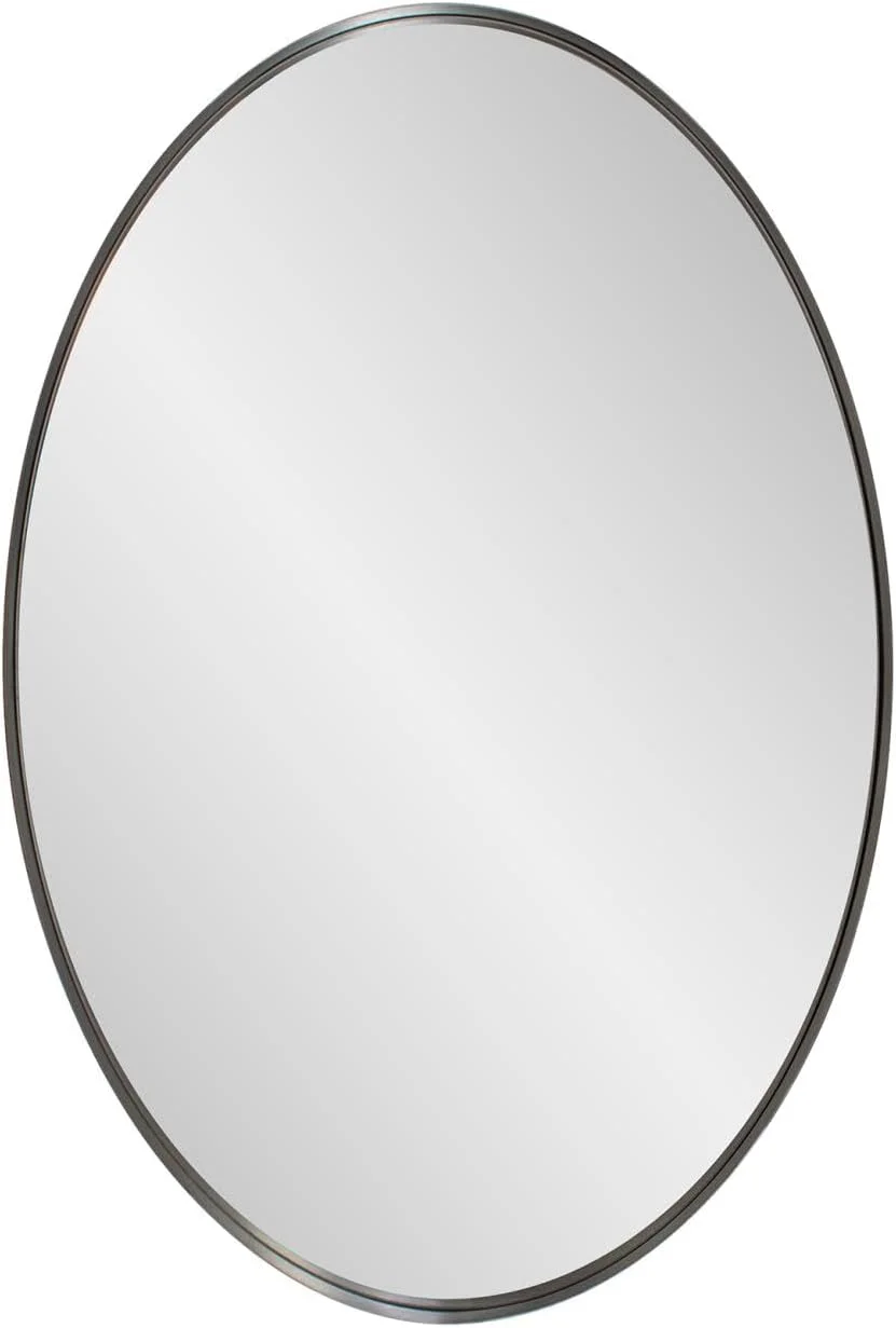 آینه تزئینی بیضی شکل استیل هوارد الیوت برای دیوار، آینه نقره ای دیواری با قاب استیل ضد زنگ، آینه روشویی آویز بیضی شکل برای دکور دیوار، راهرو، اتاق خواب، اتاق نشیمن، 91.44 در 60.96 سانتی متر آینه تزئینی بیضی شکل استیل هوارد الیوت برای دیوار، آینه نقره ای دیواری با قاب استیل ضد زنگ، آینه روشویی آویز بیضی شکل برای دکور دیوار، راهرو، اتاق خواب، اتاق نشیمن، 91.44 در 60.96 سانتی متر