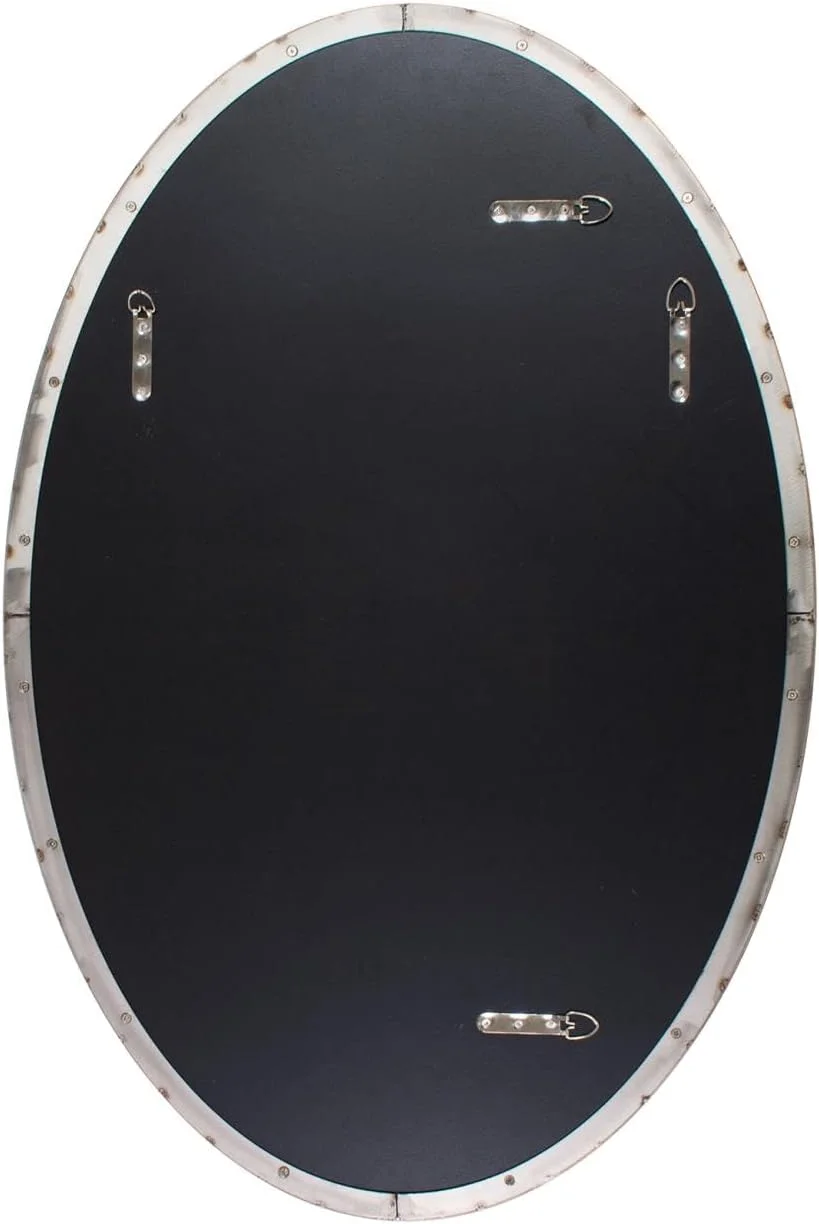 آینه تزئینی بیضی شکل استیل هوارد الیوت برای دیوار، آینه نقره ای دیواری با قاب استیل ضد زنگ، آینه روشویی آویز بیضی شکل برای دکور دیوار، راهرو، اتاق خواب، اتاق نشیمن، 91.44 در 60.96 سانتی متر آینه تزئینی بیضی شکل استیل هوارد الیوت برای دیوار، آینه نقره ای دیواری با قاب استیل ضد زنگ، آینه روشویی آویز بیضی شکل برای دکور دیوار، راهرو، اتاق خواب، اتاق نشیمن، 91.44 در 60.96 سانتی متر