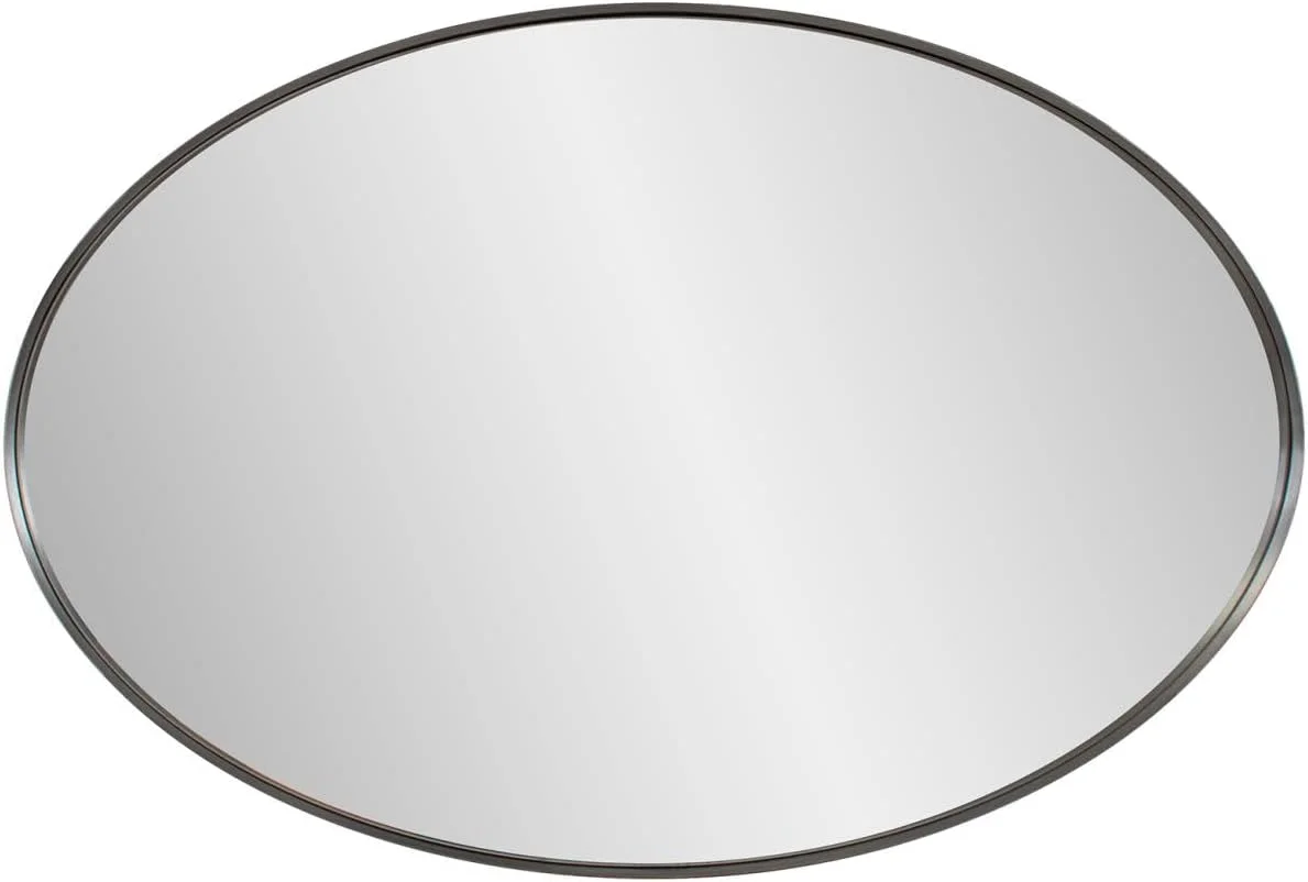 آینه تزئینی بیضی شکل استیل هوارد الیوت برای دیوار، آینه نقره ای دیواری با قاب استیل ضد زنگ، آینه روشویی آویز بیضی شکل برای دکور دیوار، راهرو، اتاق خواب، اتاق نشیمن، 91.44 در 60.96 سانتی متر آینه تزئینی بیضی شکل استیل هوارد الیوت برای دیوار، آینه نقره ای دیواری با قاب استیل ضد زنگ، آینه روشویی آویز بیضی شکل برای دکور دیوار، راهرو، اتاق خواب، اتاق نشیمن، 91.44 در 60.96 سانتی متر