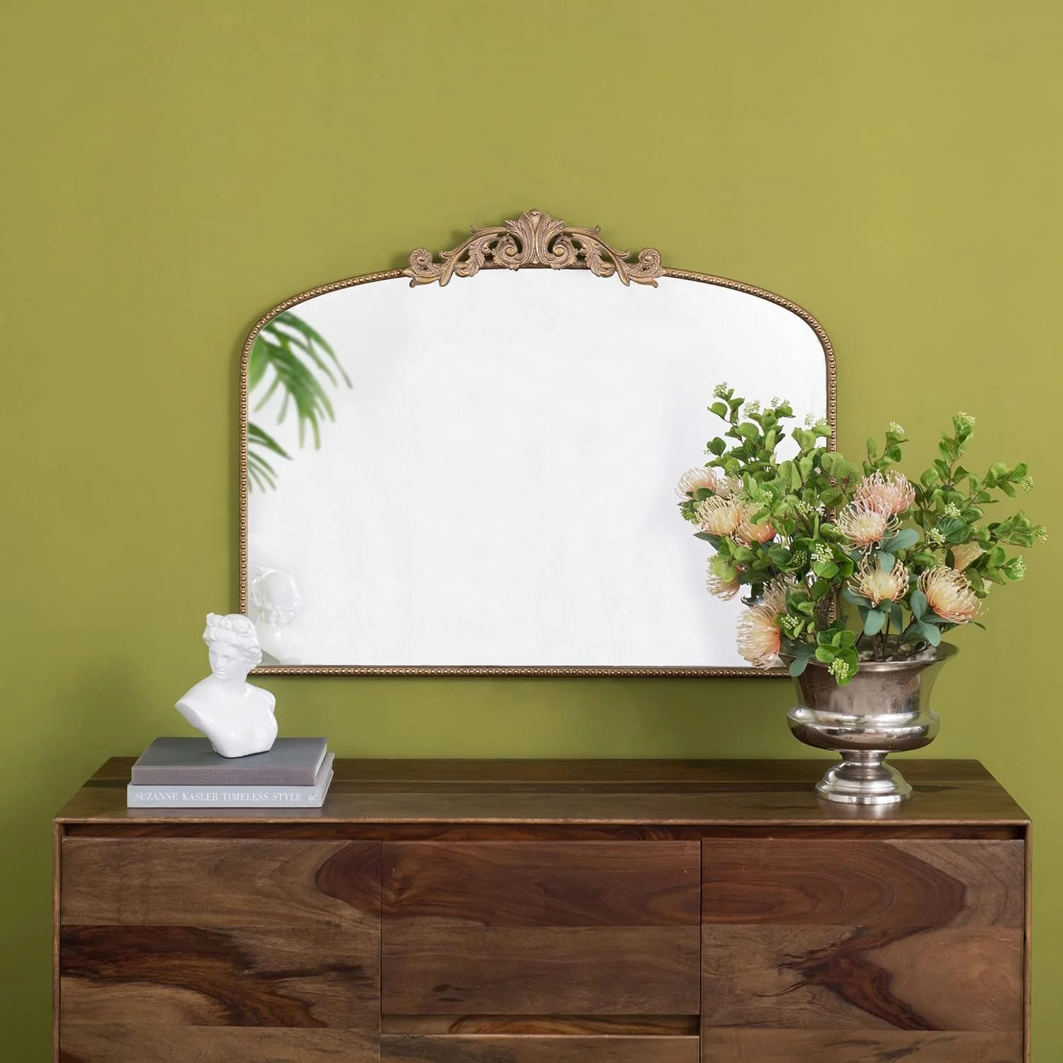 آینه قدی کمانی A & B HOME با قاب فلزی طلایی، 101x78 سانتی متر، آینه قدی کمانی بزرگ برای حمام، اتاق خواب، اتاق نشیمن آینه قدی کمانی A & B HOME با قاب فلزی طلایی، 101x78 سانتی متر، آینه قدی کمانی بزرگ برای حمام، اتاق خواب، اتاق نشیمن