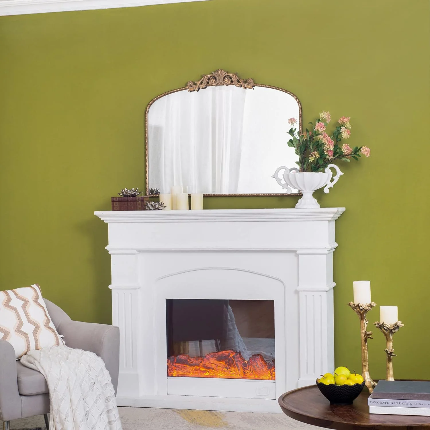 آینه قدی کمانی A & B HOME با قاب فلزی طلایی، 101x78 سانتی متر، آینه قدی کمانی بزرگ برای حمام، اتاق خواب، اتاق نشیمن آینه قدی کمانی A & B HOME با قاب فلزی طلایی، 101x78 سانتی متر، آینه قدی کمانی بزرگ برای حمام، اتاق خواب، اتاق نشیمن