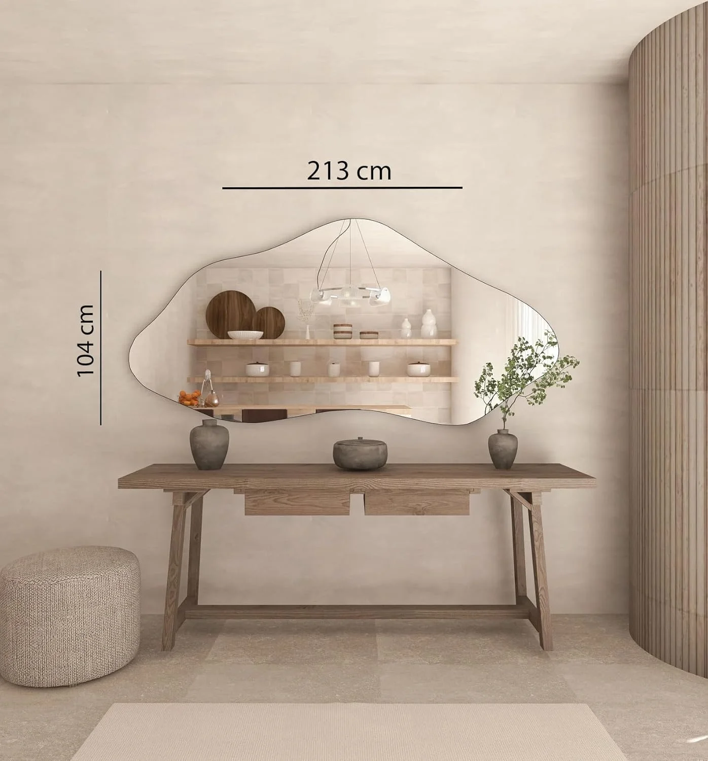 آینه دیواری آکریلیک نقره ای مدرن هوروف هوم® – 213x104 سانتی متر، آینه تزئینی برای اتاق نشیمن، ورودی یا اتاق خواب – دکور دیواری بدون قاب با ضخامت 1 سانتی متر، SL487 آینه دیواری آکریلیک نقره ای مدرن هوروف هوم® – 213x104 سانتی متر، آینه تزئینی برای اتاق نشیمن، ورودی یا اتاق خواب – دکور دیواری بدون قاب با ضخامت 1 سانتی متر، SL487