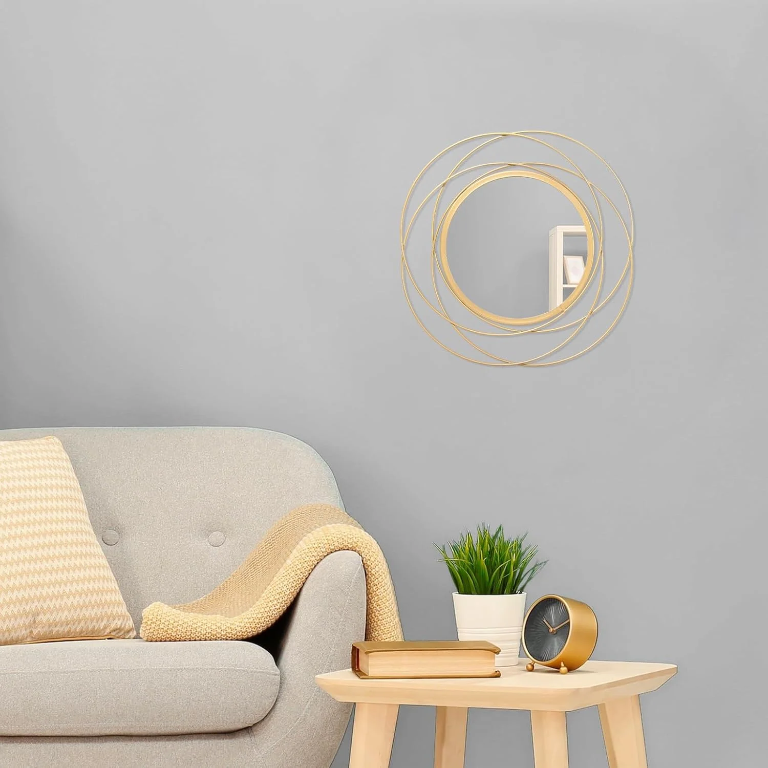 آینه دایره ای طلایی تزئینی HLFMVWE با قاب فلزی سیم آهنی، مناسب دکوراسیون منزل، اتاق نشیمن، اتاق خواب، حمام، ورودی، هدیه کوچک برای زنان و مادران آینه دایره ای طلایی تزئینی HLFMVWE با قاب فلزی سیم آهنی، مناسب دکوراسیون منزل، اتاق نشیمن، اتاق خواب، حمام، ورودی، هدیه کوچک برای زنان و مادران