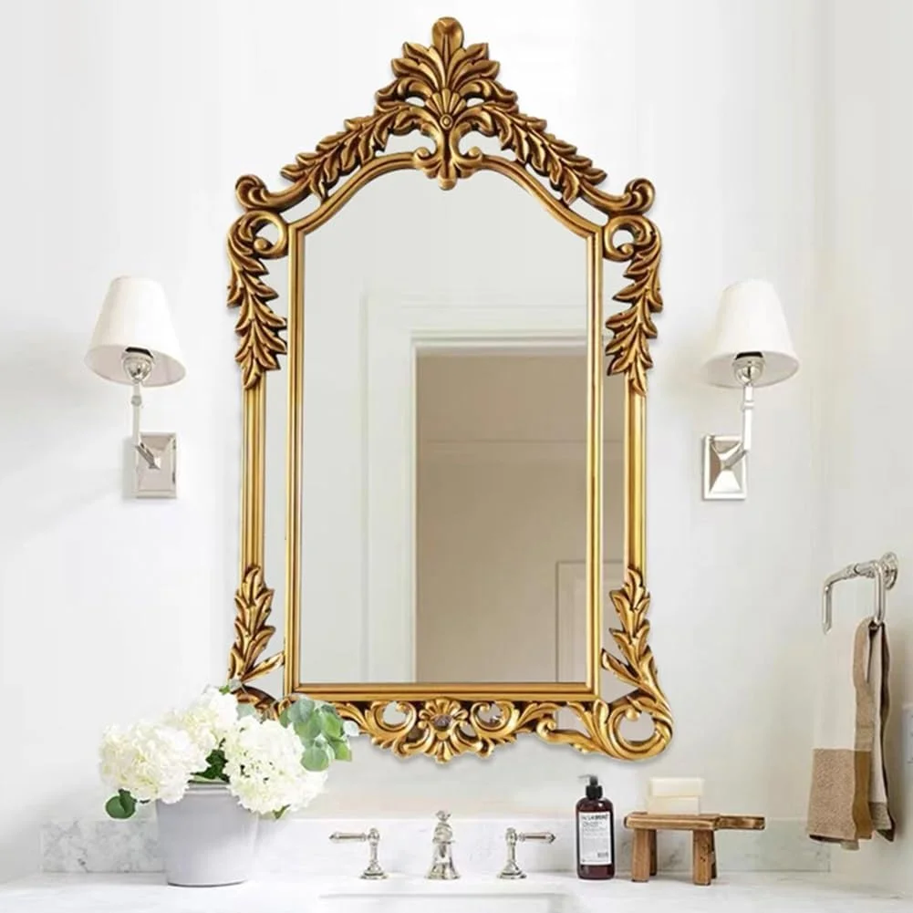 آینه دیواری فرانسوی باروک طلایی عتیقه KXWOQ3ED، آینه تزئینی وینتیج 75x120 سانتیمتر برای حمام، اتاق خواب، اتاق نشیمن، راهرو آینه دیواری فرانسوی باروک طلایی عتیقه KXWOQ3ED، آینه تزئینی وینتیج 75x120 سانتیمتر برای حمام، اتاق خواب، اتاق نشیمن، راهرو