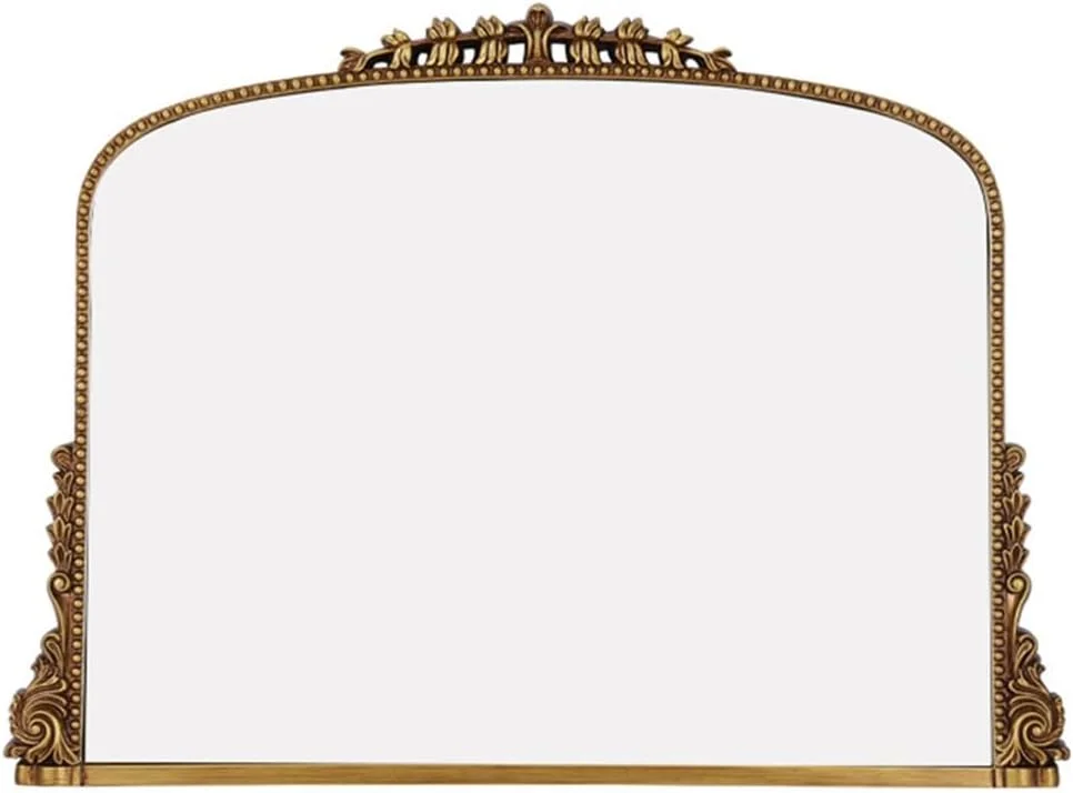 آینه های عتیقه دیواری KXWOQ3ED با ابعاد 89 در 66 سانتی متر، آینه دیواری باروک وینتیج، آینه تزئینی طلایی قوسی برای اتاق نشیمن، ورودی، حمام یا اتاق پودر آینه های عتیقه دیواری KXWOQ3ED با ابعاد 89 در 66 سانتی متر، آینه دیواری باروک وینتیج، آینه تزئینی طلایی قوسی برای اتاق نشیمن، ورودی، حمام یا اتاق پودر