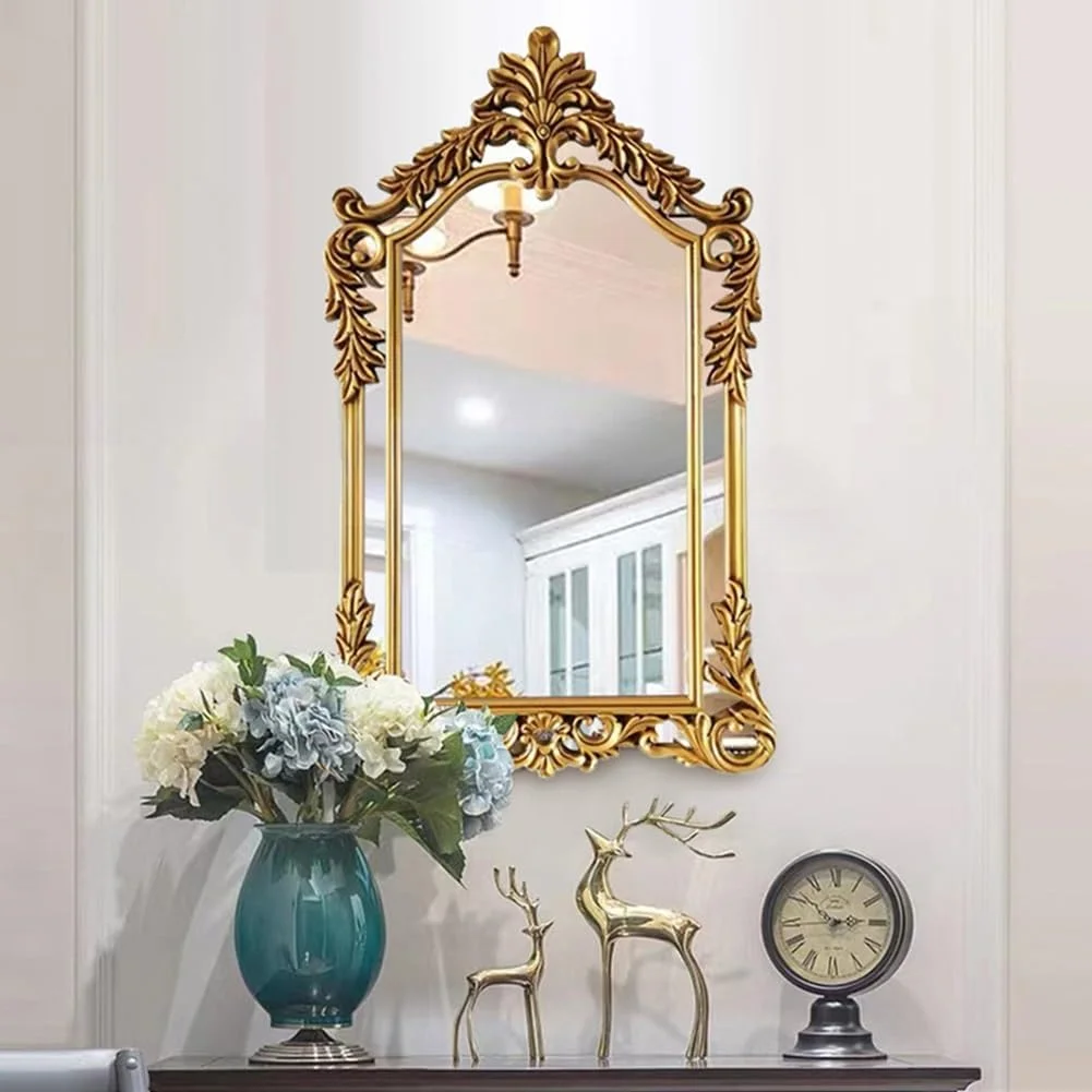 آینه دیواری فرانسوی باروک طلایی عتیقه KXWOQ3ED، آینه تزئینی وینتیج 75x120 سانتیمتر برای حمام، اتاق خواب، اتاق نشیمن، راهرو آینه دیواری فرانسوی باروک طلایی عتیقه KXWOQ3ED، آینه تزئینی وینتیج 75x120 سانتیمتر برای حمام، اتاق خواب، اتاق نشیمن، راهرو