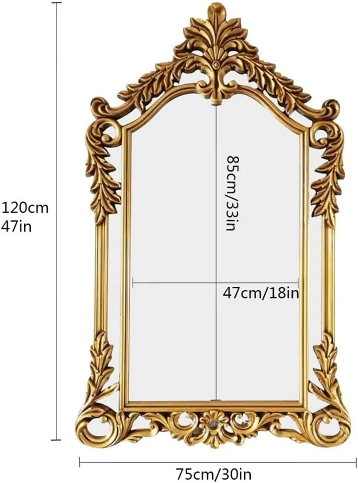 آینه دیواری فرانسوی باروک طلایی عتیقه KXWOQ3ED، آینه تزئینی وینتیج 75x120 سانتیمتر برای حمام، اتاق خواب، اتاق نشیمن، راهرو آینه دیواری فرانسوی باروک طلایی عتیقه KXWOQ3ED، آینه تزئینی وینتیج 75x120 سانتیمتر برای حمام، اتاق خواب، اتاق نشیمن، راهرو