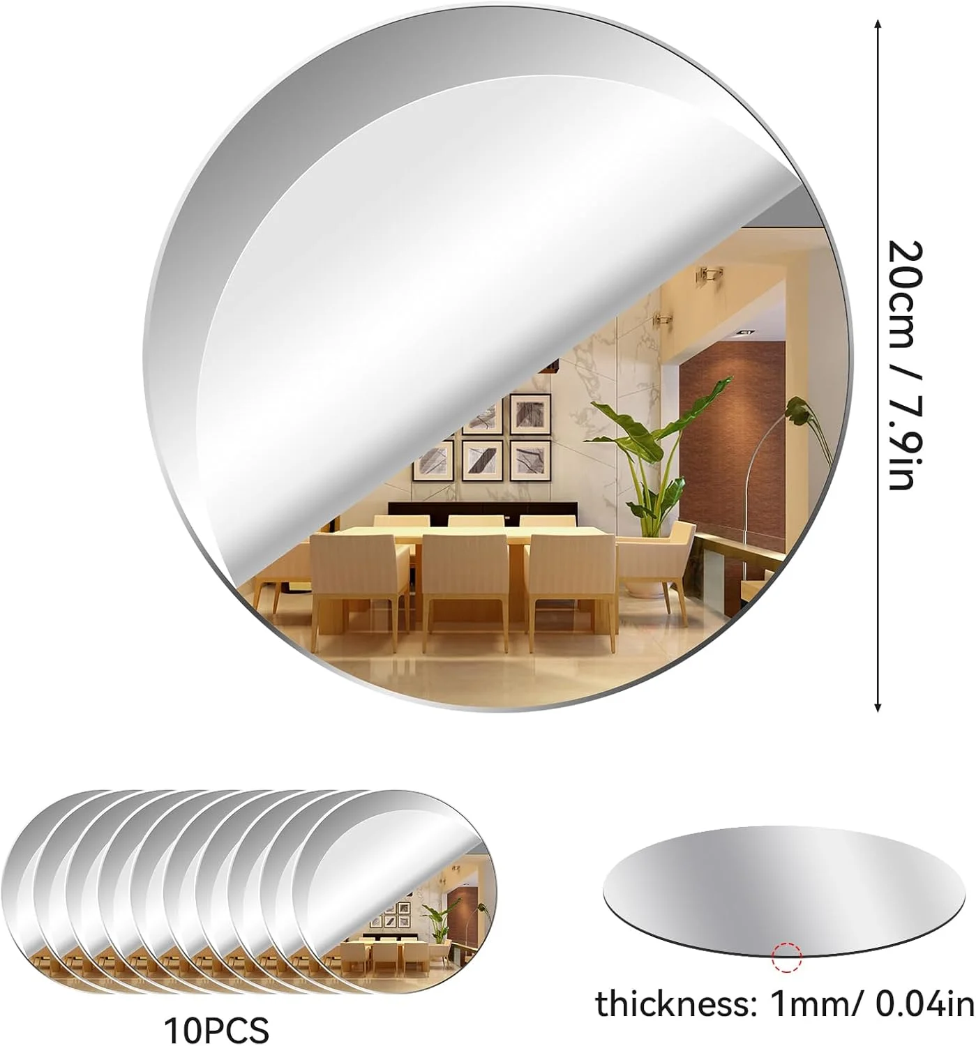 آینه دیواری گرد Leikedun بسته 10 عددی، آینه خود چسب 20 سانتی متری بزرگ، آینه دیواری اکریلیک غیر شیشه ای، آینه دایره ای آرایشی بدون قاب، استیکر آینه تزئینی برای حمام، اتاق خواب، اتاق نشیمن، درب آینه دیواری گرد Leikedun بسته 10 عددی، آینه خود چسب 20 سانتی متری بزرگ، آینه دیواری اکریلیک غیر شیشه ای، آینه دایره ای آرایشی بدون قاب، استیکر آینه تزئینی برای حمام، اتاق خواب، اتاق نشیمن، درب