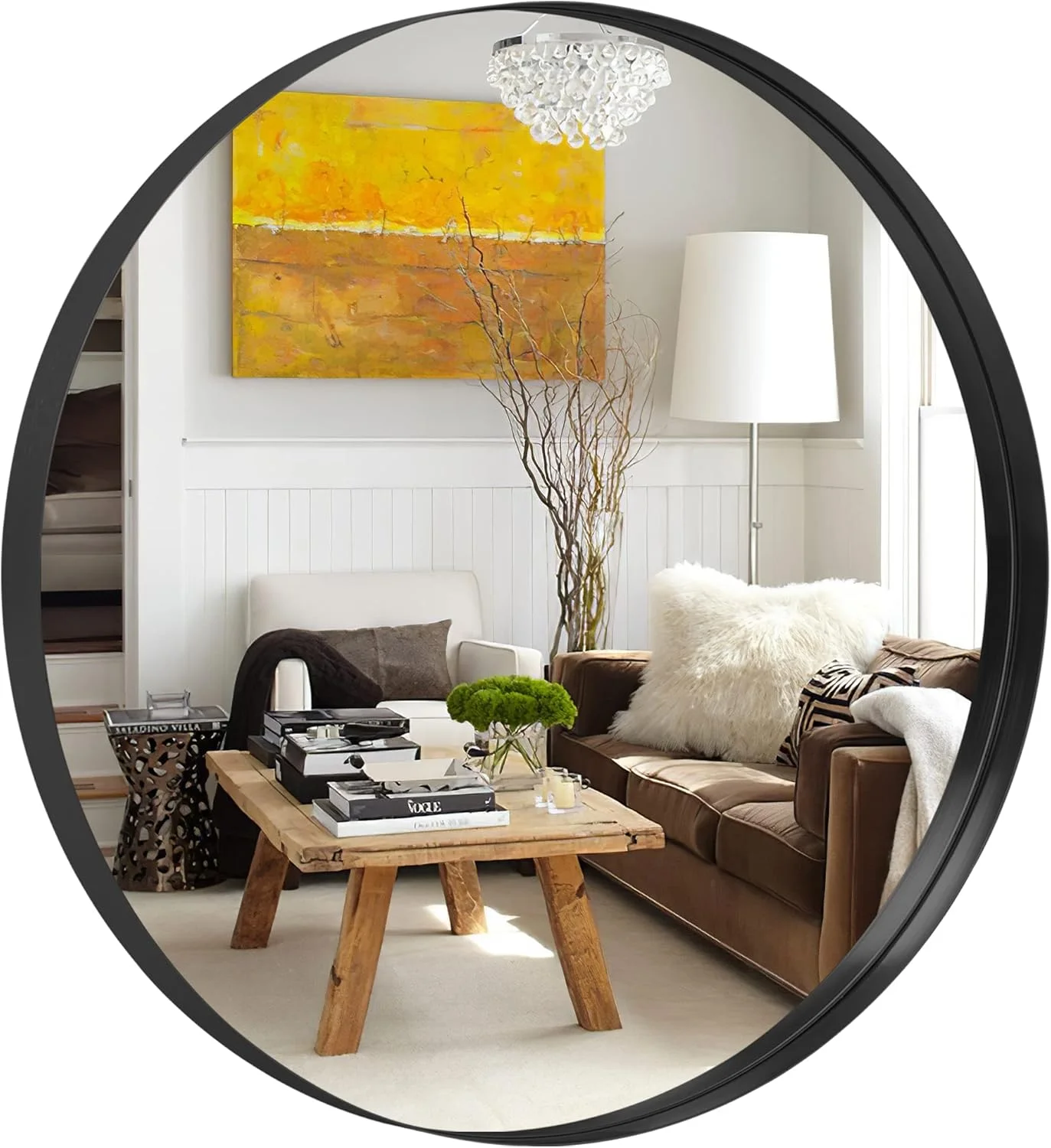 آینه گرد NeuType، آینه دیواری دایره ای 80 سانتی متری با قاب فلزی، آینه های تزئینی بزرگ آویز برای دیوار، حمام، اتاق خواب، اتاق نشیمن (مشکی، 80x80 سانتی متر) آینه گرد NeuType، آینه دیواری دایره ای 80 سانتی متری با قاب فلزی، آینه های تزئینی بزرگ آویز برای دیوار، حمام، اتاق خواب، اتاق نشیمن (مشکی، 80x80 سانتی متر)