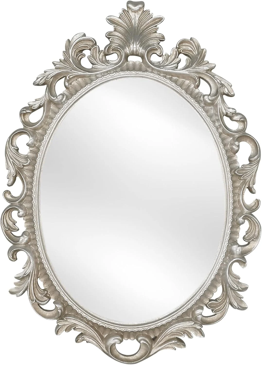 آینه بیضی شکل دکوری مدل آنتیک SIMON'S SHOP مناسب دیوار، 46.5x33 سانتی متر، نقره ای، دکوراسیون وینتیج آینه بیضی شکل دکوری مدل آنتیک SIMON'S SHOP مناسب دیوار، 46.5x33 سانتی متر، نقره ای، دکوراسیون وینتیج