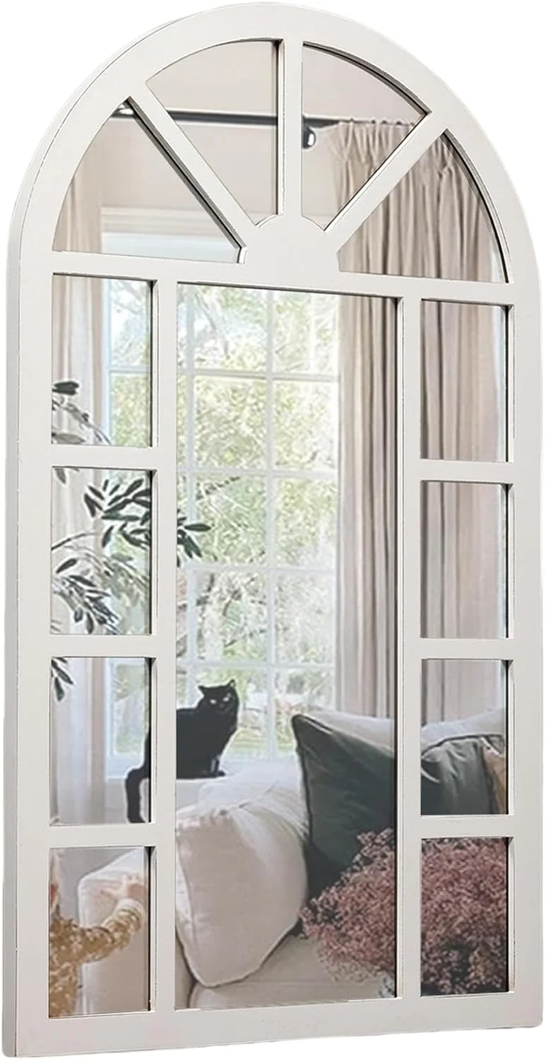 آینه قدی چوبی روستیک سینتوسین مدل پنجره قوسی مناسب دکور دیوار، 60 در 101 سانتیمتر، آینه تزئینی دیواری طرح پنجره با رنگ سفید کهنه کاری شده مناسب اتاق نشیمن، راهرو، اتاق خواب و کریسمس آینه قدی چوبی روستیک سینتوسین مدل پنجره قوسی مناسب دکور دیوار، 60 در 101 سانتیمتر، آینه تزئینی دیواری طرح پنجره با رنگ سفید کهنه کاری شده مناسب اتاق نشیمن، راهرو، اتاق خواب و کریسمس
