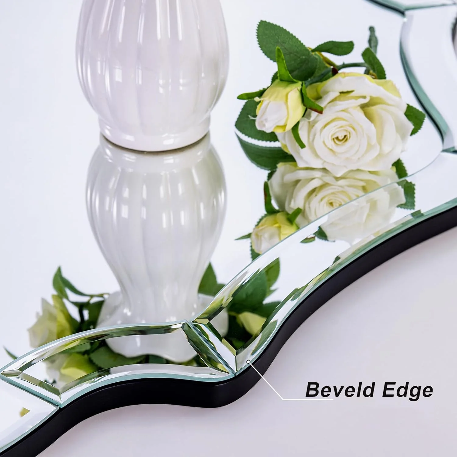 آینه دیواری دالبری، 101x71 سانتیمتر، آینه تزئینی بزرگ بدون قاب با لبههای پخدار ظریف، آینه نامنظم برای اتاق ناهارخوری، اتاق نشیمن، حمام، اتاق خواب، ورودی، قابل نصب به صورت افقی یا عمودی آینه دیواری دالبری، 101x71 سانتیمتر، آینه تزئینی بزرگ بدون قاب با لبههای پخدار ظریف، آینه نامنظم برای اتاق ناهارخوری، اتاق نشیمن، حمام، اتاق خواب، ورودی، قابل نصب به صورت افقی یا عمودی