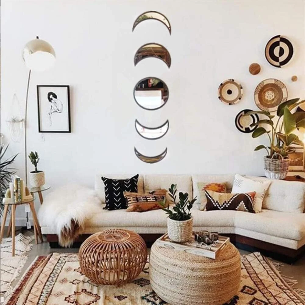 آینه دکوراتیو دیواری 5 تکه طرح ماه، سبک اسکاندیناوی، مناسب دکوراسیون داخلی منزل، اتاق نشیمن و اتاق خواب - جنس آکریلیک (بژ) آینه دکوراتیو دیواری 5 تکه طرح ماه، سبک اسکاندیناوی، مناسب دکوراسیون داخلی منزل، اتاق نشیمن و اتاق خواب - جنس آکریلیک (بژ)