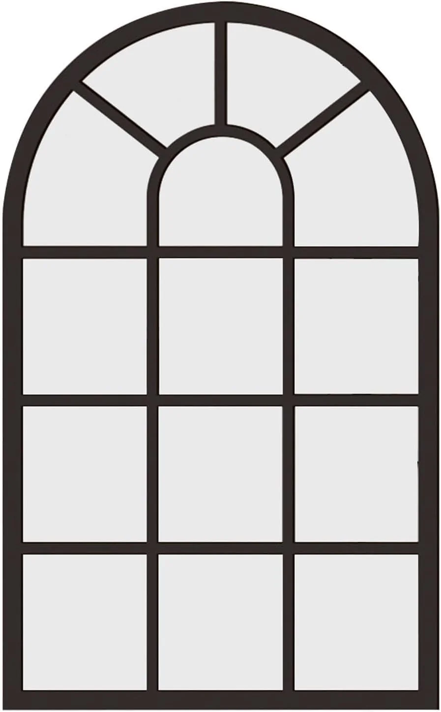 آینه دیواری طرح پنجره Tuoservo، آینه قوسی ساده طرح پنجره، آینه تزئینی برای حمام، خانه های روستایی، ورودی منزل، دکوراسیون منزل (مشکی)