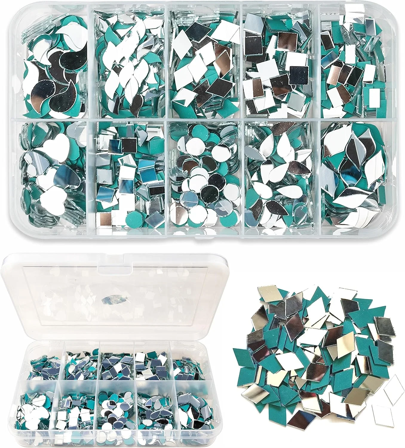 آینه های توینستر برای کارهای دستی (10 شکل مختلف، 1600 قطعه در مجموع) کیت مواد هنری لیپان آینه های تزئینی بهترین کیت DIY آینه های توینستر برای کارهای دستی (10 شکل مختلف، 1600 قطعه در مجموع) کیت مواد هنری لیپان آینه های تزئینی بهترین کیت DIY