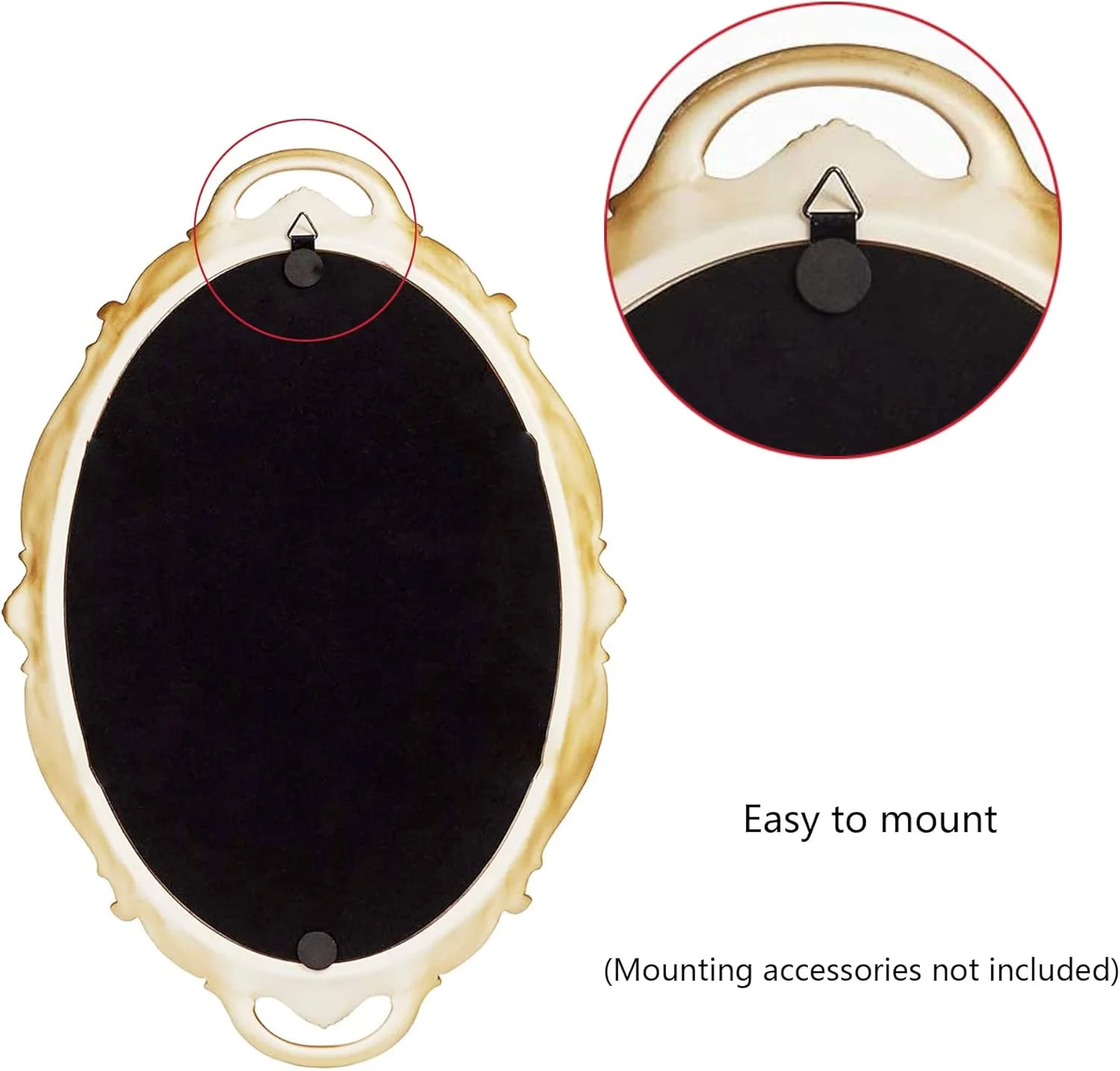 آینه تزئینی بیضی شکل کوچک Tstarer با قاب طلایی به سبک وینتیج، 24.1 سانتی متر عرض × 36.8 سانتی متر طول (طلایی) آینه تزئینی بیضی شکل کوچک Tstarer با قاب طلایی به سبک وینتیج، 24.1 سانتی متر عرض × 36.8 سانتی متر طول (طلایی)