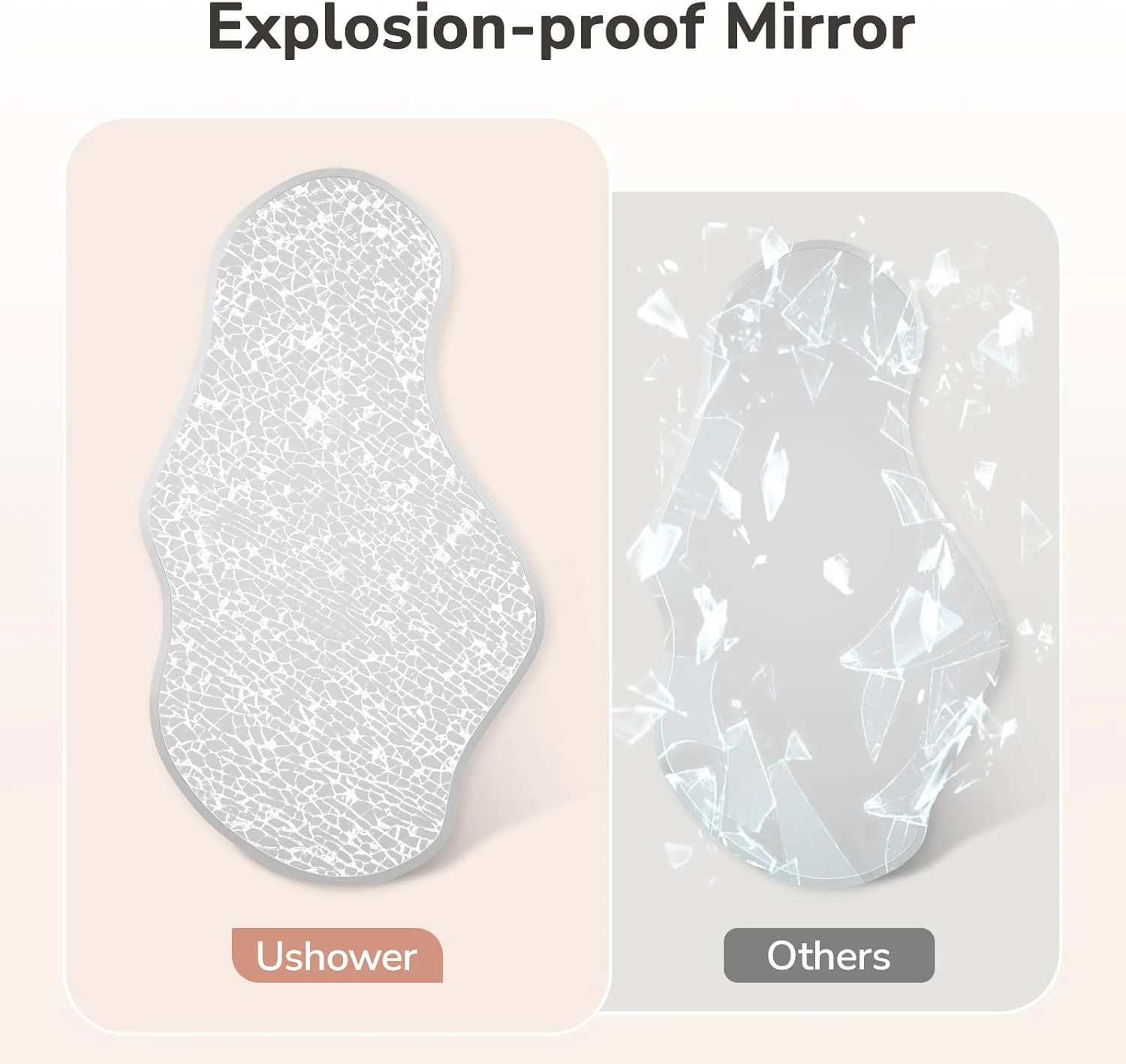 آینه دیواری نامنظم USHOWER، 50x90 سانتی متر، آینه موجی بدون قاب با لبه پخ دار و صیقلی، آینه های دیواری تزئینی برای حمام، اتاق خواب، اتاق نشیمن، ورودی، بازسازی رختکن آینه دیواری نامنظم USHOWER، 50x90 سانتی متر، آینه موجی بدون قاب با لبه پخ دار و صیقلی، آینه های دیواری تزئینی برای حمام، اتاق خواب، اتاق نشیمن، ورودی، بازسازی رختکن