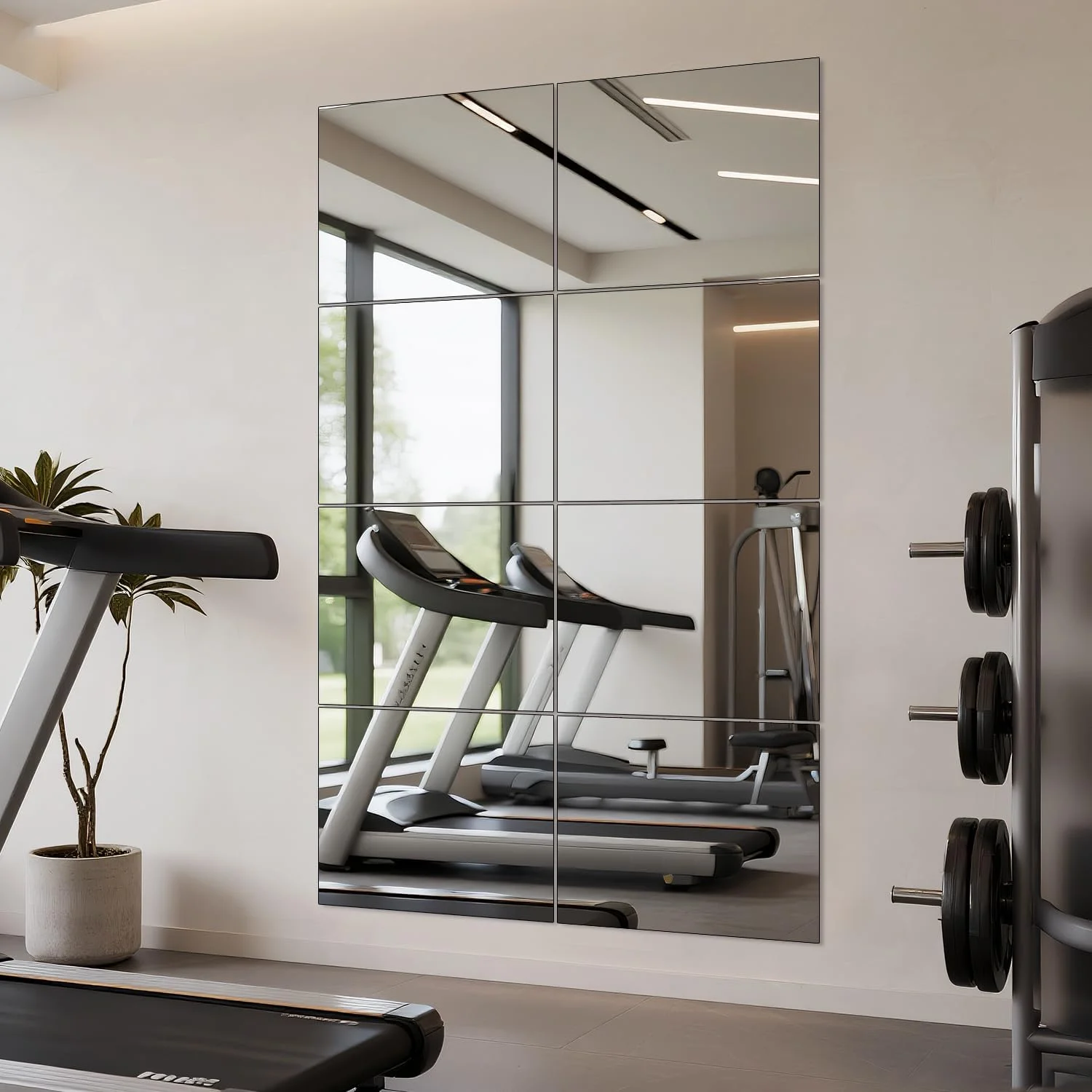 کاشی آینه بزرگ VASUHOME، 40x30 سانتی متر (8 عدد)، آینه های دیواری تمام قد برای باشگاه خانگی، گاراژ، اتاق خواب، اتاق نشیمن، درب - انعکاس HD، نصب آسان DIY کاشی آینه بزرگ VASUHOME، 40x30 سانتی متر (8 عدد)، آینه های دیواری تمام قد برای باشگاه خانگی، گاراژ، اتاق خواب، اتاق نشیمن، درب - انعکاس HD، نصب آسان DIY