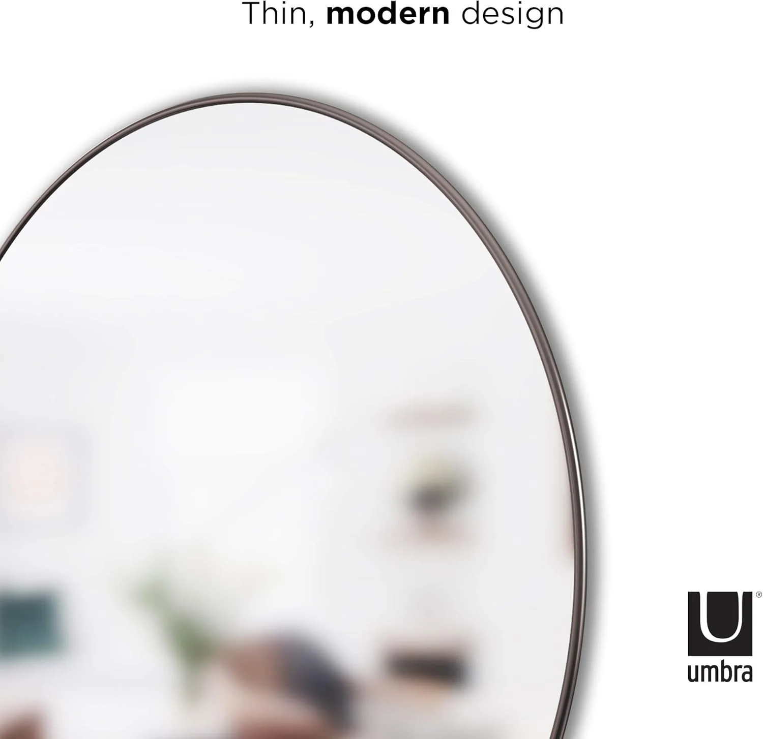 آینه گرد 86 سانتی متری Umbra Hubba برای ورودی ها، سرویس های بهداشتی، اتاق نشیمن و موارد دیگر، به عنوان اثر هنری دیواری نیز استفاده می شود، آینه دایره ای 86 سانتی متری، روکش تیتانیوم، تیتانیوم متالیک