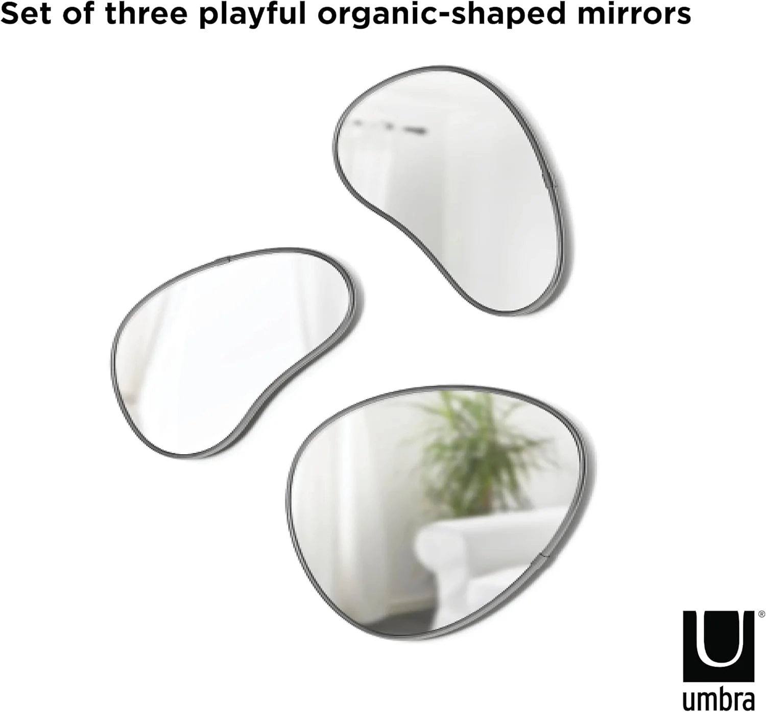 ست آینه دیواری آمبرا مدل Hubba Pebble، آینه با طراحی مدرن و شکل ارگانیک، سایز One Size ست آینه دیواری آمبرا مدل Hubba Pebble، آینه با طراحی مدرن و شکل ارگانیک، سایز One Size