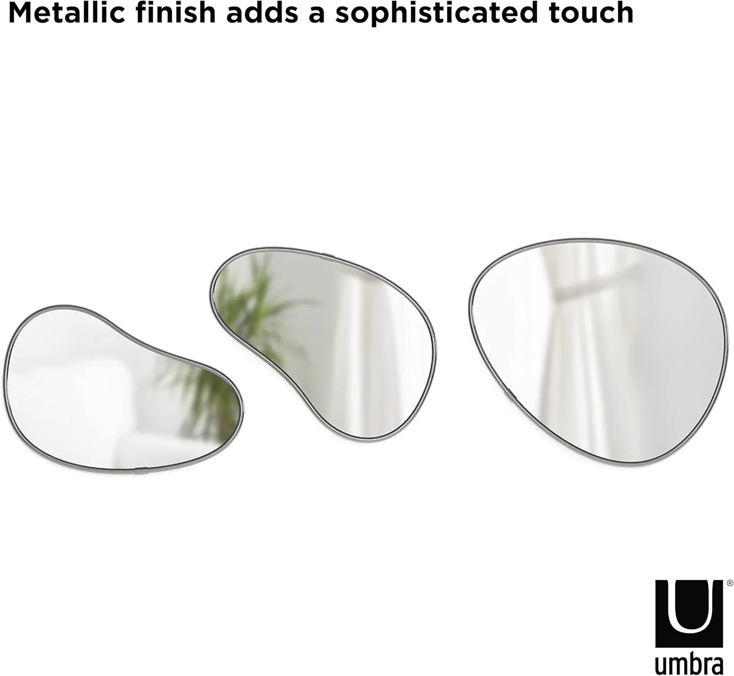 ست آینه دیواری آمبرا مدل Hubba Pebble، آینه با طراحی مدرن و شکل ارگانیک، سایز One Size ست آینه دیواری آمبرا مدل Hubba Pebble، آینه با طراحی مدرن و شکل ارگانیک، سایز One Size