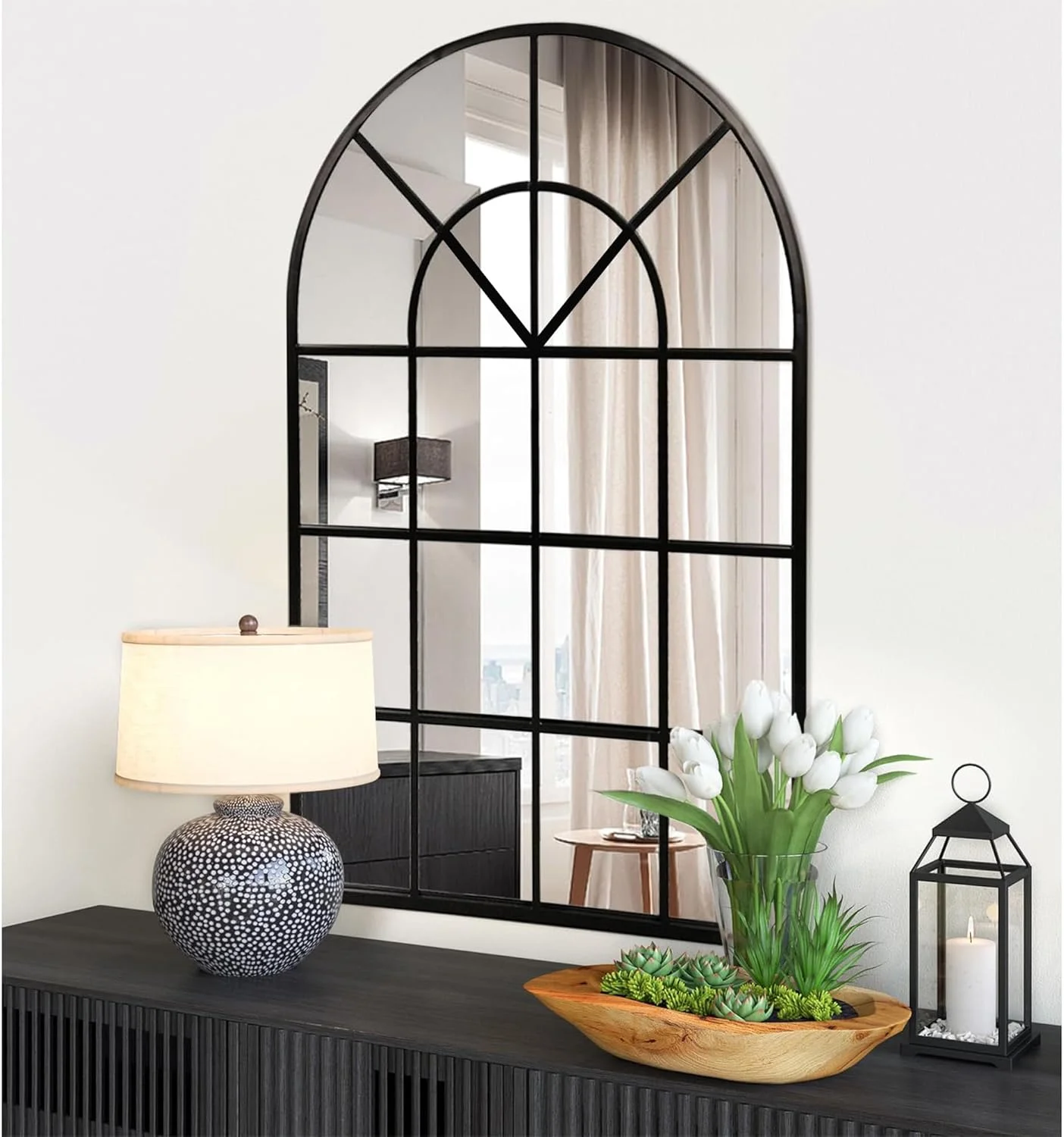 آینه قدی کمانی VPHOME با قاب فلزی، 40×70 سانتی متر، آینه دیواری طرح پنجره، مناسب دکوراسیون اتاق نشیمن، ورودی، شومینه، آینه دیواری روستیک وینتیج با قاب فلزی (مشکی، 40 * 70 سانتی متر) آینه قدی کمانی VPHOME با قاب فلزی، 40×70 سانتی متر، آینه دیواری طرح پنجره، مناسب دکوراسیون اتاق نشیمن، ورودی، شومینه، آینه دیواری روستیک وینتیج با قاب فلزی (مشکی، 40 * 70 سانتی متر)