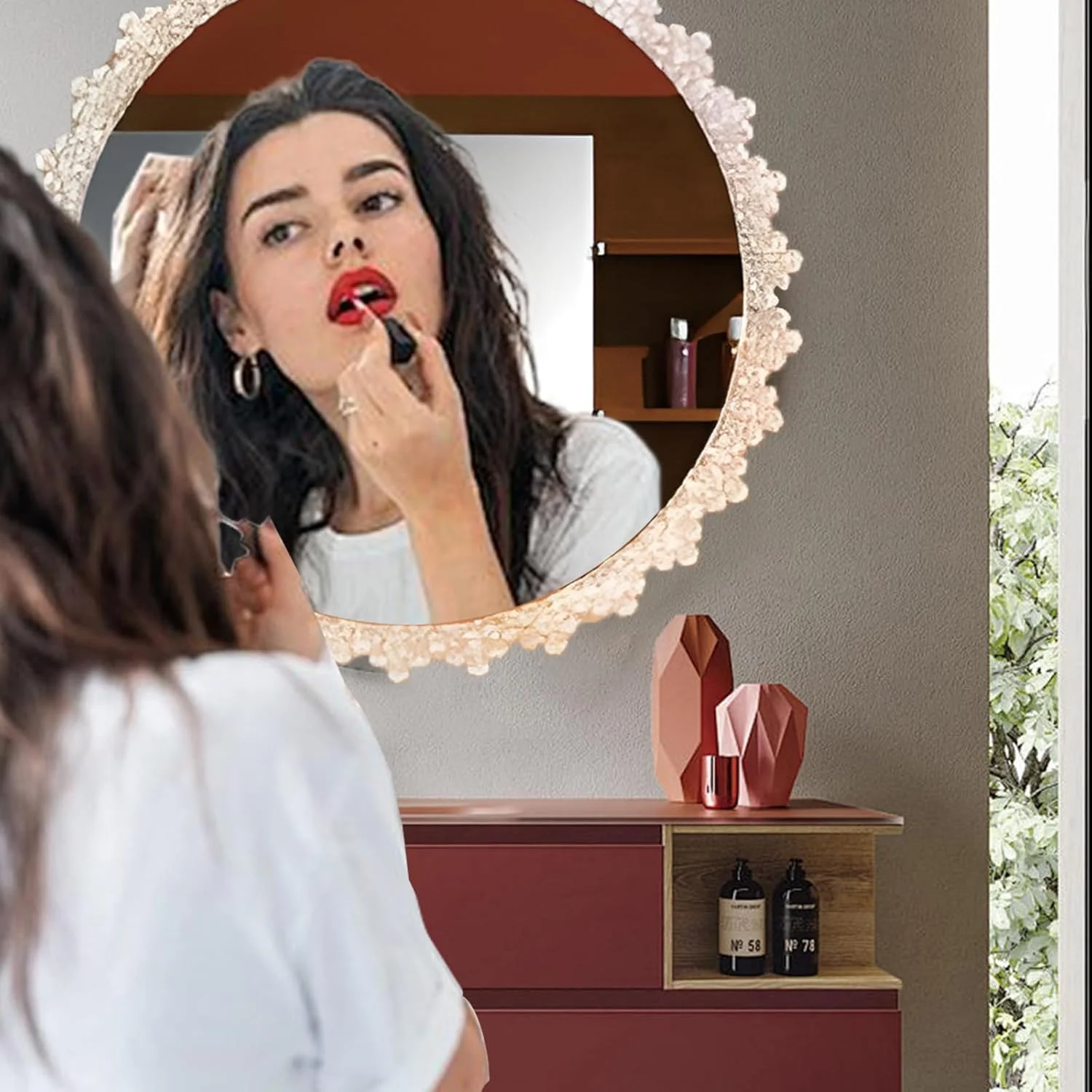 آینه حمام LED وی پی هوم 32 اینچ با چراغ، آینه گرد LED دیواری، 3 حالت رنگی، لمسی هوشمند دیمر دار، آینه دکور گرد ضد شکست، مناسب برای اتاق پرو (80x80 سانتی متر) آینه حمام LED وی پی هوم 32 اینچ با چراغ، آینه گرد LED دیواری، 3 حالت رنگی، لمسی هوشمند دیمر دار، آینه دکور گرد ضد شکست، مناسب برای اتاق پرو (80x80 سانتی متر)