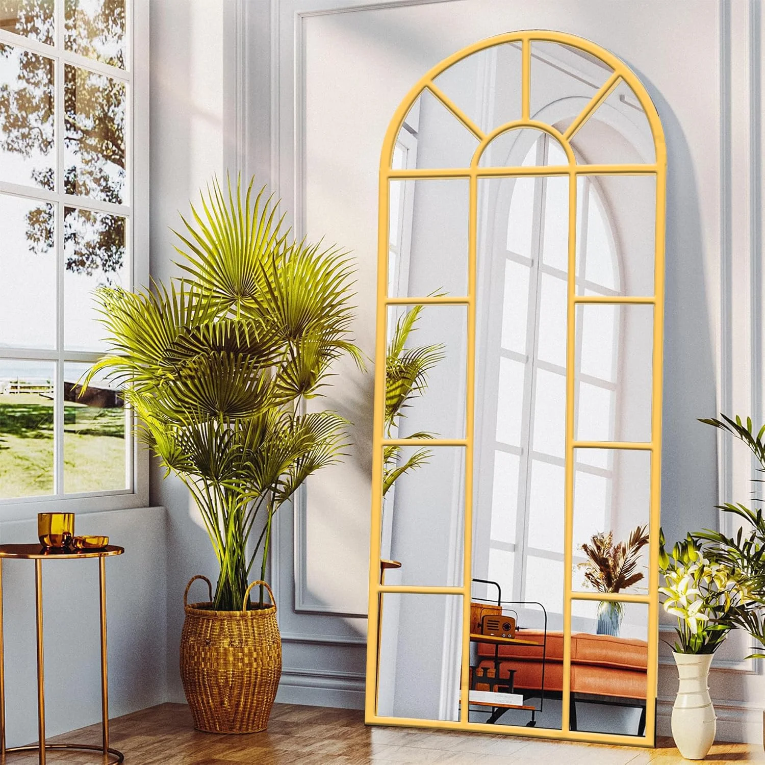 آینه دیواری قوسی VPHOME، 170x60 سانتی متر، آینه های تزئینی پنجره ای، آینه فلزی قاب دار دکور دیوار، آینه دیواری خانه روستایی برای اتاق خواب، اتاق نشیمن، ورودی (طلایی، 170 * 60 سانتی متر) آینه دیواری قوسی VPHOME، 170x60 سانتی متر، آینه های تزئینی پنجره ای، آینه فلزی قاب دار دکور دیوار، آینه دیواری خانه روستایی برای اتاق خواب، اتاق نشیمن، ورودی (طلایی، 170 * 60 سانتی متر)