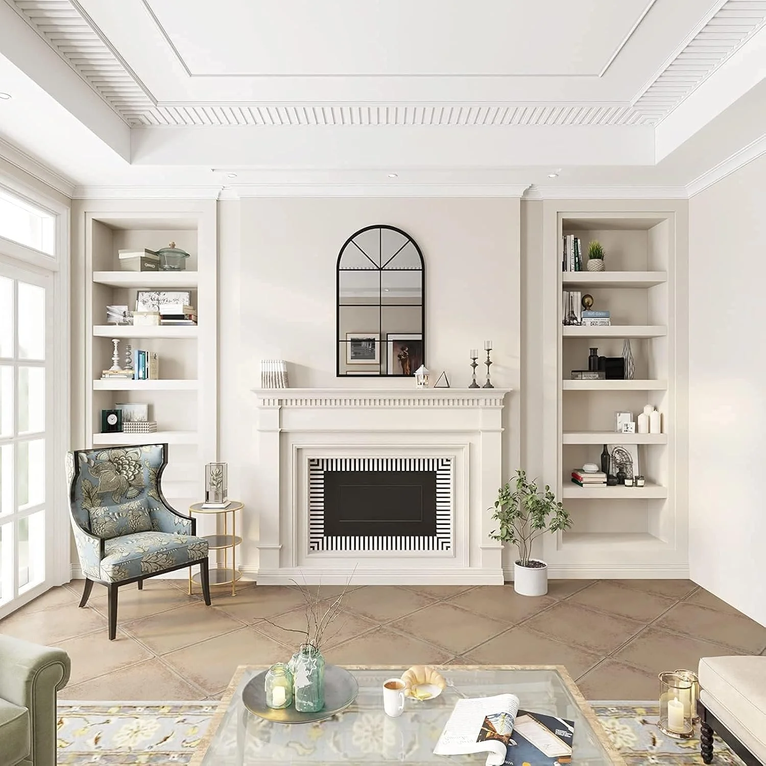 آینه دیواری Vparty، 60x105 سانتی متر، تزئینی، آینه قدی آویز با قاب پنجره قوسی شکل، مناسب برای نصب روی دیوار، آینه روشویی حمام، اتاق نشیمن یا اتاق خواب (مشکی، 60x105 سانتی متر) آینه دیواری Vparty، 60x105 سانتی متر، تزئینی، آینه قدی آویز با قاب پنجره قوسی شکل، مناسب برای نصب روی دیوار، آینه روشویی حمام، اتاق نشیمن یا اتاق خواب (مشکی، 60x105 سانتی متر)