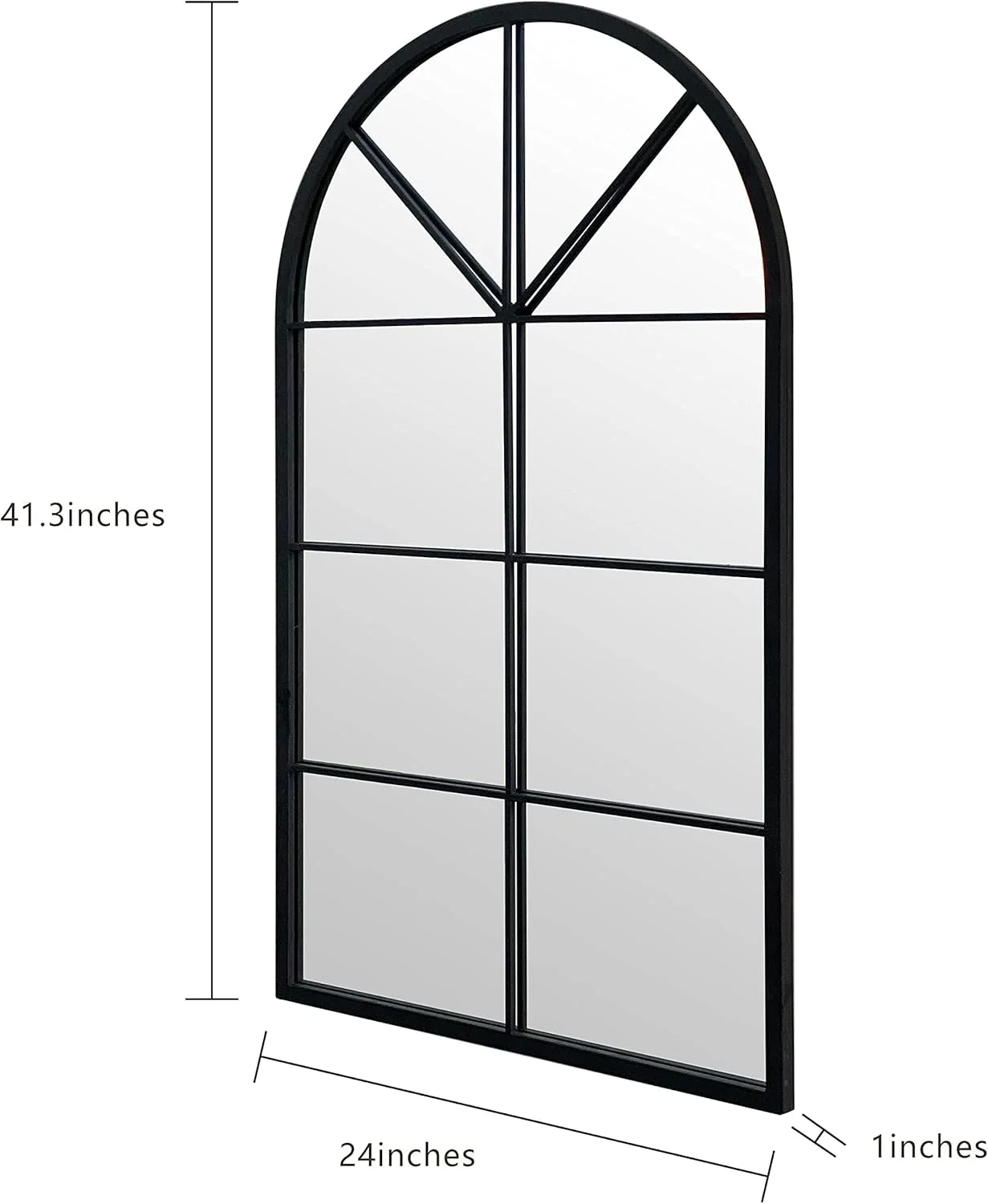 آینه دیواری Vparty، 60x105 سانتی متر، تزئینی، آینه قدی آویز با قاب پنجره قوسی شکل، مناسب برای نصب روی دیوار، آینه روشویی حمام، اتاق نشیمن یا اتاق خواب (مشکی، 60x105 سانتی متر) آینه دیواری Vparty، 60x105 سانتی متر، تزئینی، آینه قدی آویز با قاب پنجره قوسی شکل، مناسب برای نصب روی دیوار، آینه روشویی حمام، اتاق نشیمن یا اتاق خواب (مشکی، 60x105 سانتی متر)