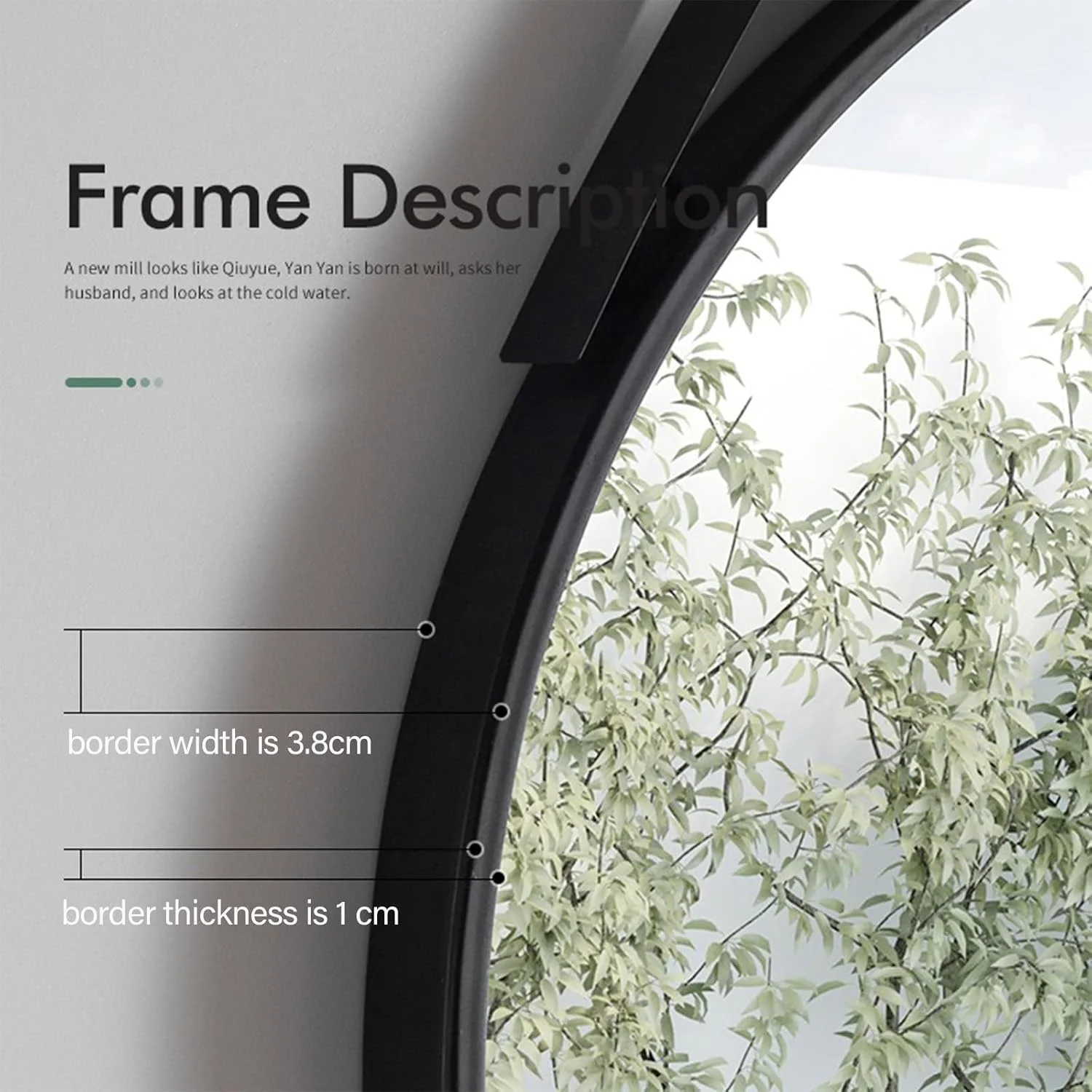 آینه دیواری گرد مشکی آویز Vparty - قاب فلزی دایره ای 60x60 سانتی متر و بند چرمی قابل تنظیم، آینه گرد دکور دیوار برای آرایش، آینه توالت و حمام آینه دیواری گرد مشکی آویز Vparty - قاب فلزی دایره ای 60x60 سانتی متر و بند چرمی قابل تنظیم، آینه گرد دکور دیوار برای آرایش، آینه توالت و حمام