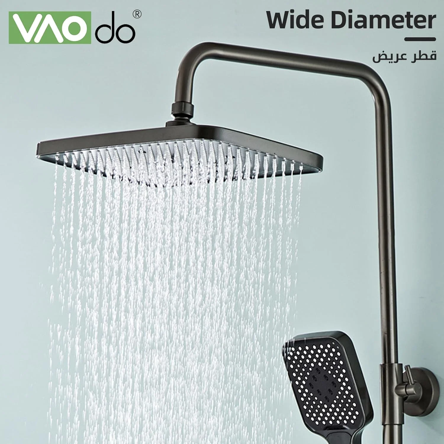 سیستم دوش VAODO، ست شیر دوش 4 حالته با کلیدهای پیانویی، با سردوش بارانی، دوش دستی، خروجی آب وان، اسپری بیده، حالت های خروجی آب قابل تنظیم و آب گرم و سرد، مشکی سیستم دوش VAODO، ست شیر دوش 4 حالته با کلیدهای پیانویی، با سردوش بارانی، دوش دستی، خروجی آب وان، اسپری بیده، حالت های خروجی آب قابل تنظیم و آب گرم و سرد، مشکی