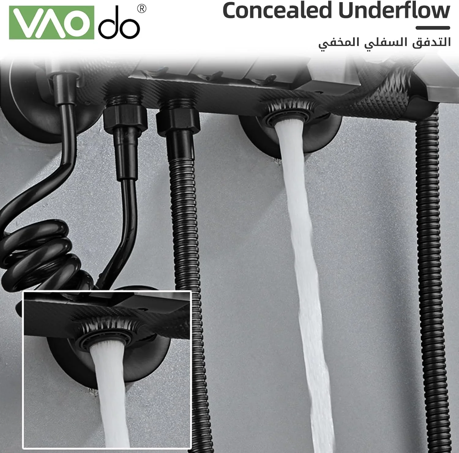 سیستم دوش VAODO، ست شیر دوش 4 حالته با کلیدهای پیانویی، با سردوش بارانی، دوش دستی، خروجی آب وان، اسپری بیده، حالت های خروجی آب قابل تنظیم و آب گرم و سرد، مشکی سیستم دوش VAODO، ست شیر دوش 4 حالته با کلیدهای پیانویی، با سردوش بارانی، دوش دستی، خروجی آب وان، اسپری بیده، حالت های خروجی آب قابل تنظیم و آب گرم و سرد، مشکی