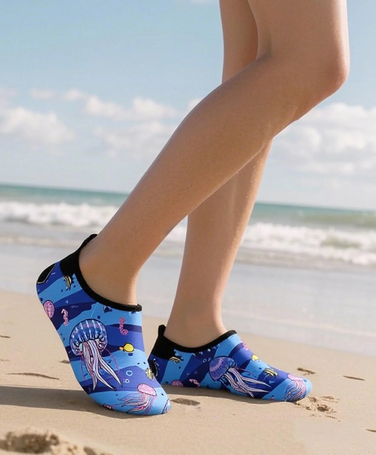 کفش آبی زنانه ساحلی، مناسب شنا، استخر، رودخانه، پابرهنه، خشک‌شونده سریع، لغزنده، برای استخر، ساحل، موج‌سواری، پارک آبی، یوگا