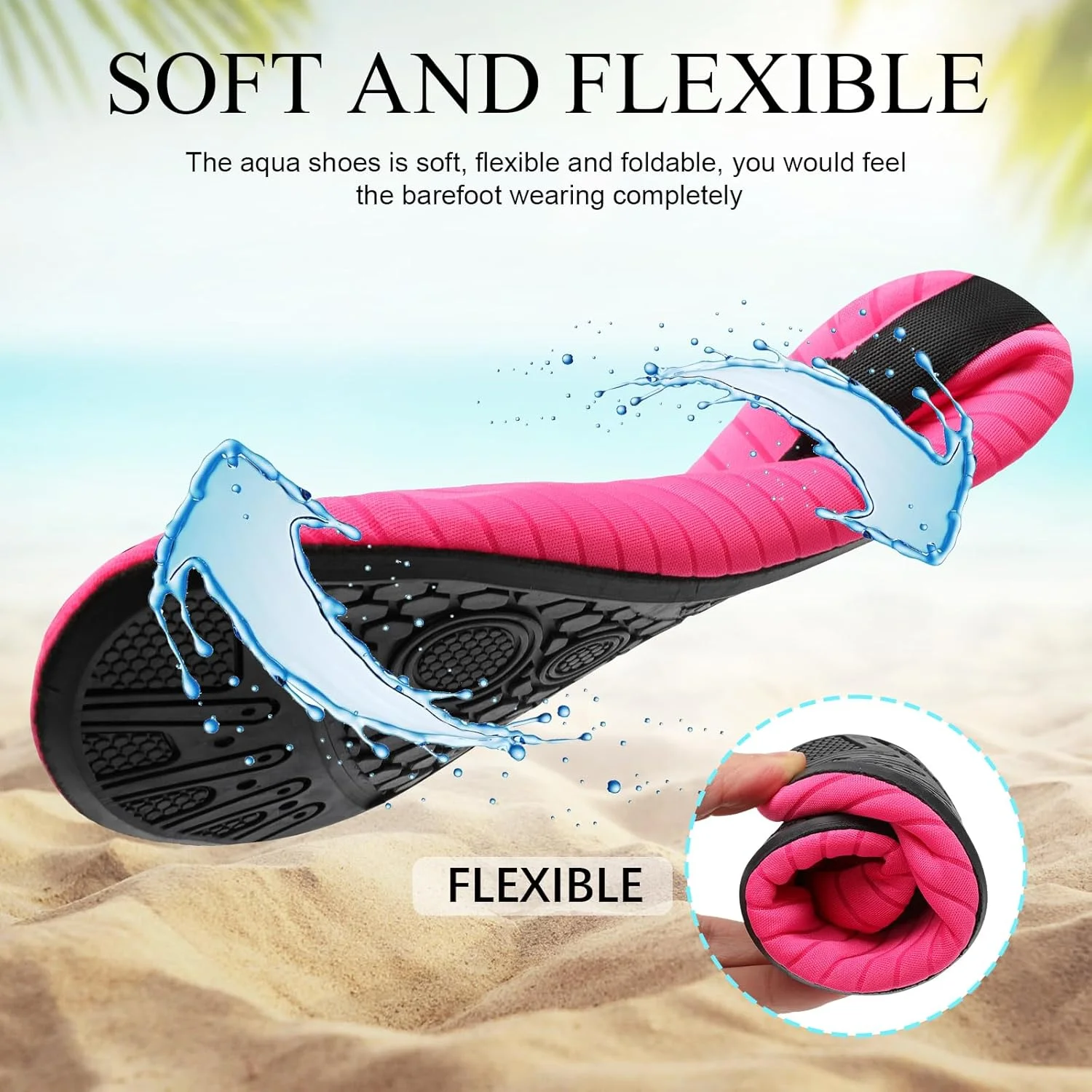 کفش آبی زنانه مردانه، جوراب های یوگا آکوا لغزنده و بدون جوراب مناسب استخر شنا ساحل موج سواری رودخانه
