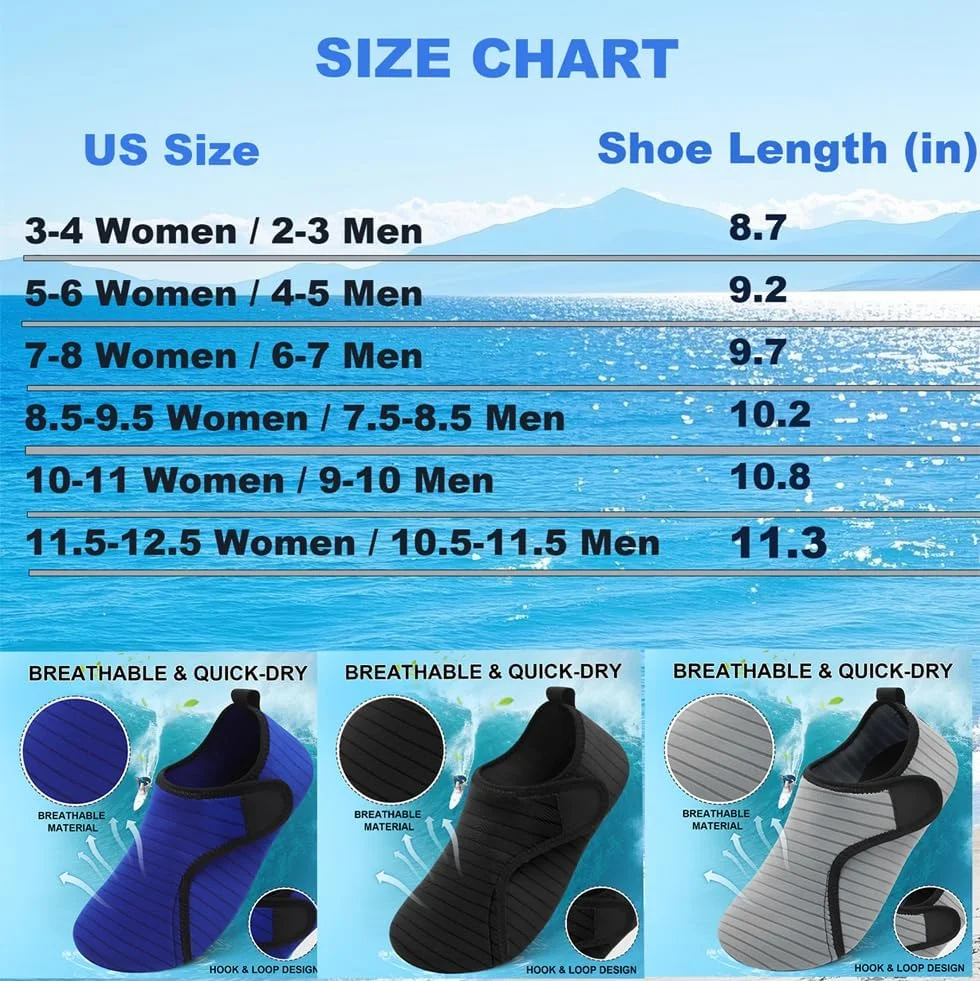 کفش های آبی زنانه ساحلی، مناسب شنا، استخر، رودخانه، پابرهنه، خشک شدن سریع، پوشیدن آسان برای استخر، ساحل، موج سواری، پارک آبی، یوگا