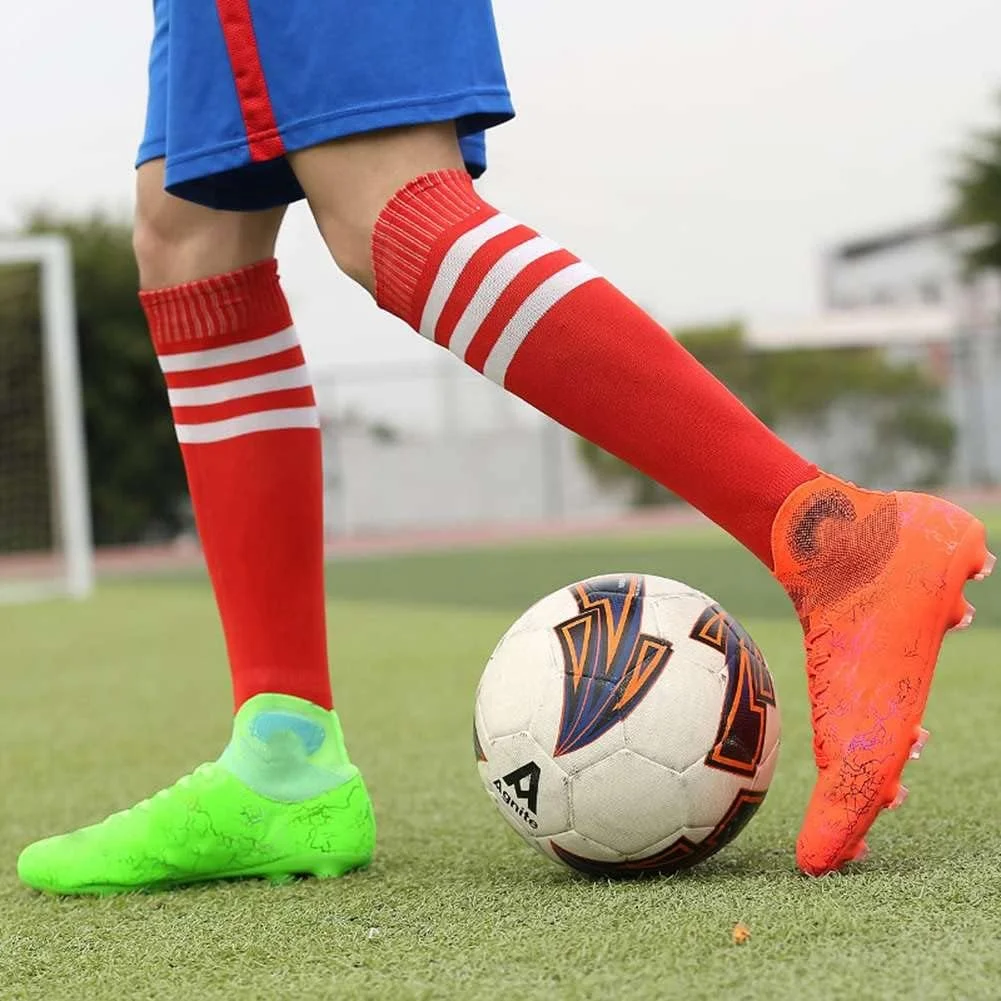 کفش فوتبال مردانه و زنانه ولرانگ مدل AG Cleats، مناسب تمرین، ورزشی، ضد لغزش، استوک بلند، ساق بلند، مناسب جوانان