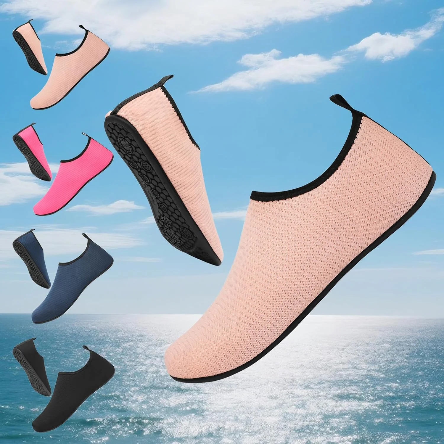 کفش آبی زنانه مردانه جوراب آبی سریع خشک شونده مناسب شنا ساحل یوگا ورزش استخر کمپینگ