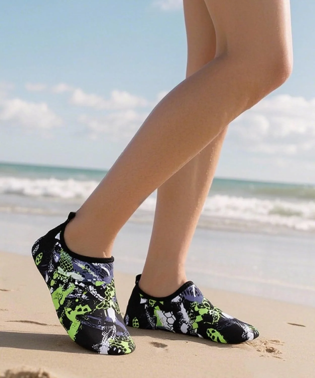 کفش های آبی زنانه مناسب ساحل، شنا، استخر، رودخانه، کفش های پا برهنه با قابلیت خشک شدن سریع و پوشیدن آسان برای استخر، ساحل، موج سواری، پارک آبی و یوگا
