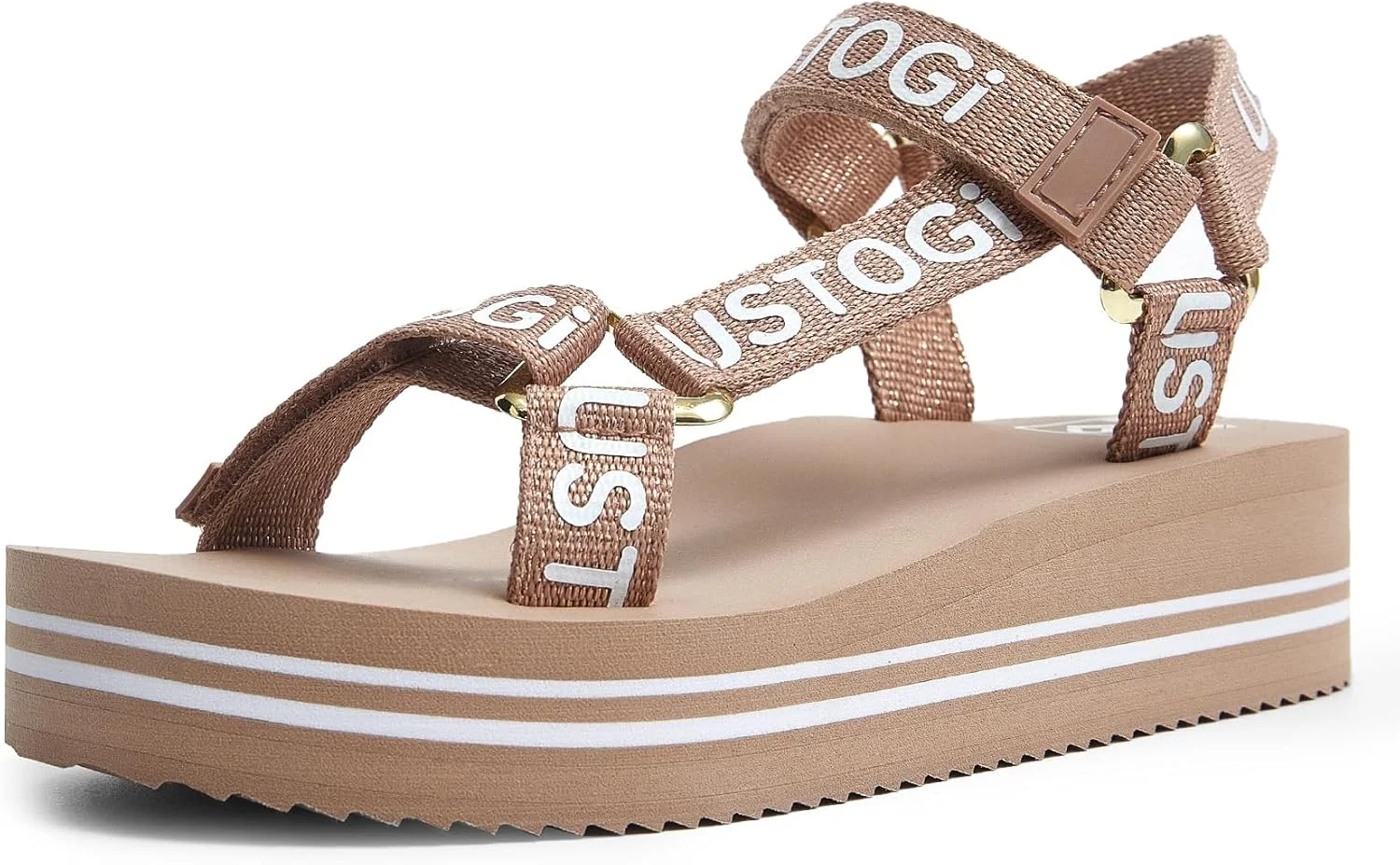 صندل های پلتفرم ورزشی زنانه Ustogi، دارای قوس حمایتی، مناسب پیاده روی، ورزش، ساحل، آب، صندل های طبی قابل تنظیم، سبک وزن، راحت، دارای بالشتک، مناسب تابستان، صندل زنانه زیبا