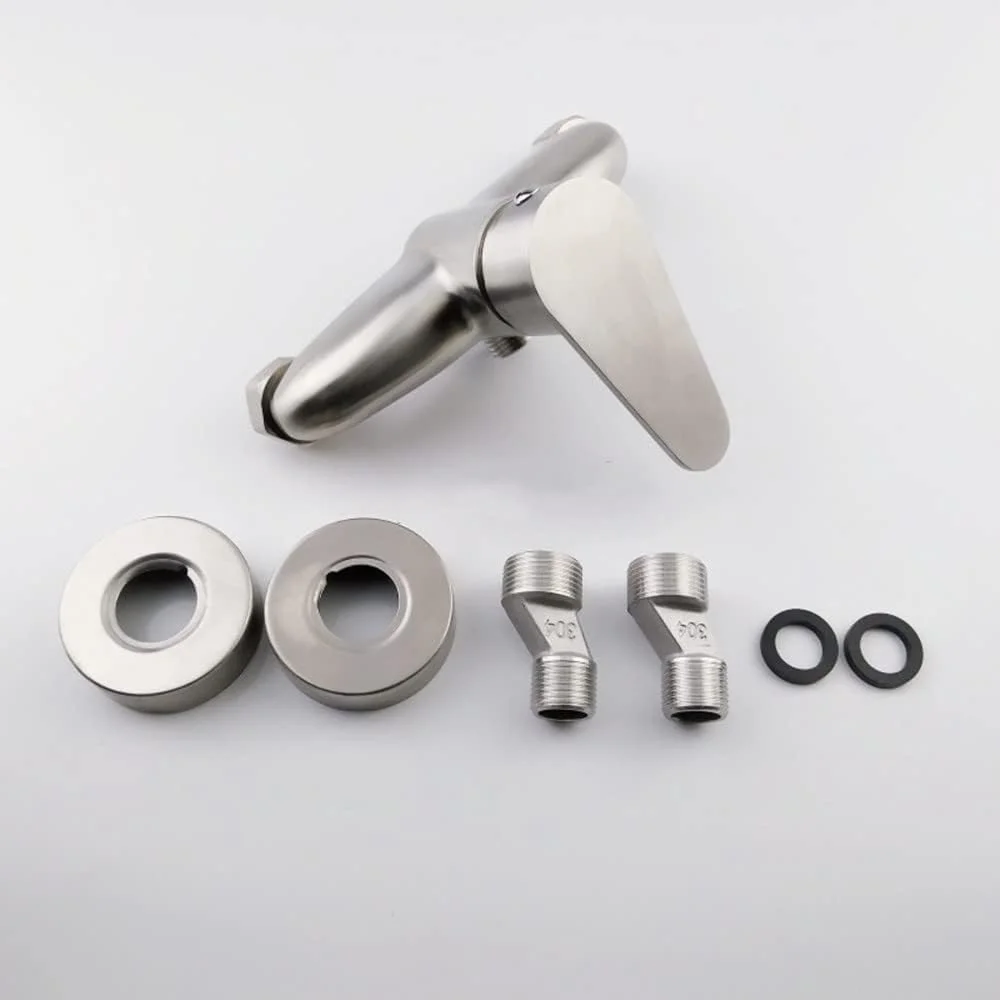 شیر دوش روبیك، شیر آب استیل تک دستگیره مخلوط آب سرد و گرم، شیر دیواری شیر دوش روبیك، شیر آب استیل تک دستگیره مخلوط آب سرد و گرم، شیر دیواری