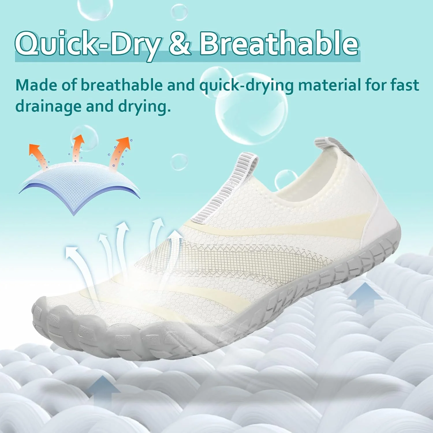 کفش آبی زنانه مردانه، جوراب یوگا آکوا با قابلیت خشک شدن سریع، کفش ساحلی استخر شنای پا برهنه برای پیاده روی، کوهنوردی، غواصی، موج سواری و ورزش های آبی اوت دور