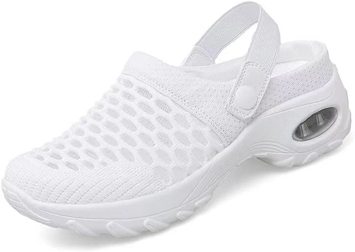 صندل های ورزشی زنانه زونکاسن با رویه مشبک و زیره هوا مناسب پیاده روی در فضای باز و ساحل، سفید، سایز 6.5