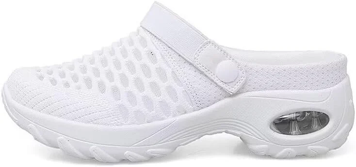 صندل های ورزشی زنانه زونکاسن با رویه مشبک و زیره هوا مناسب پیاده روی در فضای باز و ساحل، سفید، سایز 6.5