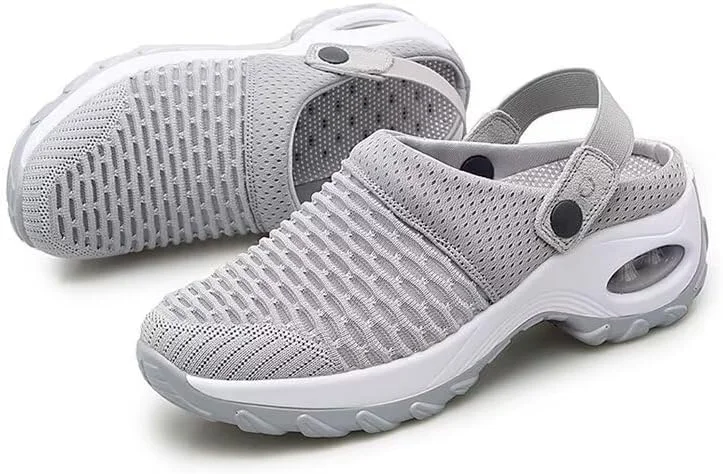 صندل ورزشی زنانه زونکاسن با رویه مشبک و زیره هوا، مناسب پیاده روی، ساحل و تعطیلات، خاکستری، سایز 7.5