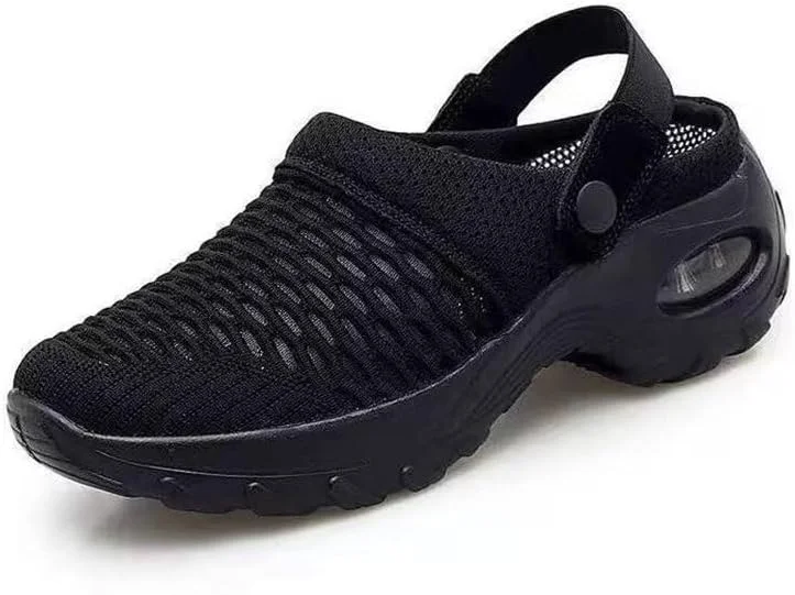 صندل ورزشی زنانه زونکاسن با رویه مشبک و زیره هوا، مناسب پیاده روی، ساحل و تعطیلات، مشکی، سایز 6